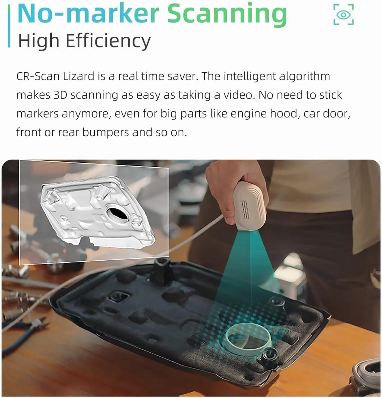 اسکنر سه بعدی حرفه ای برای پرینتر سه بعدی، اسکنر سه بعدی دستی/حالت خودکار قابل حمل، دقت تا 0.05 میلی متر و سرعت اسکن 10 فریم در ثانیه، اسکن بدن و اسکن اشیاء تیره