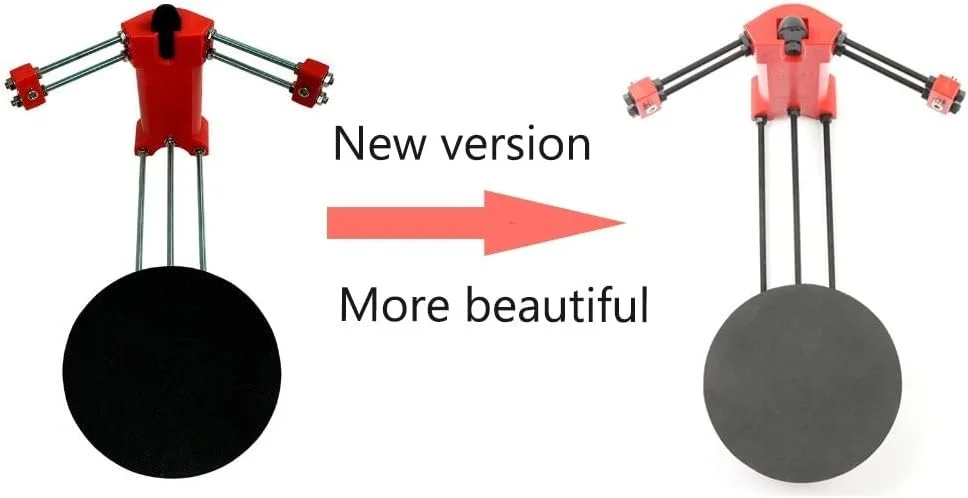 کیت اسکنر سه بعدی STUFY Mini 3D Scanner Open Source DIY برای پرینتر سه بعدی، طراحان و مهندسان، اسکنر سه بعدی پایه DIY، پلاستیک های قالب گیری تزریقی قرمز، مدل سازی اسکن پرینت سه بعدی