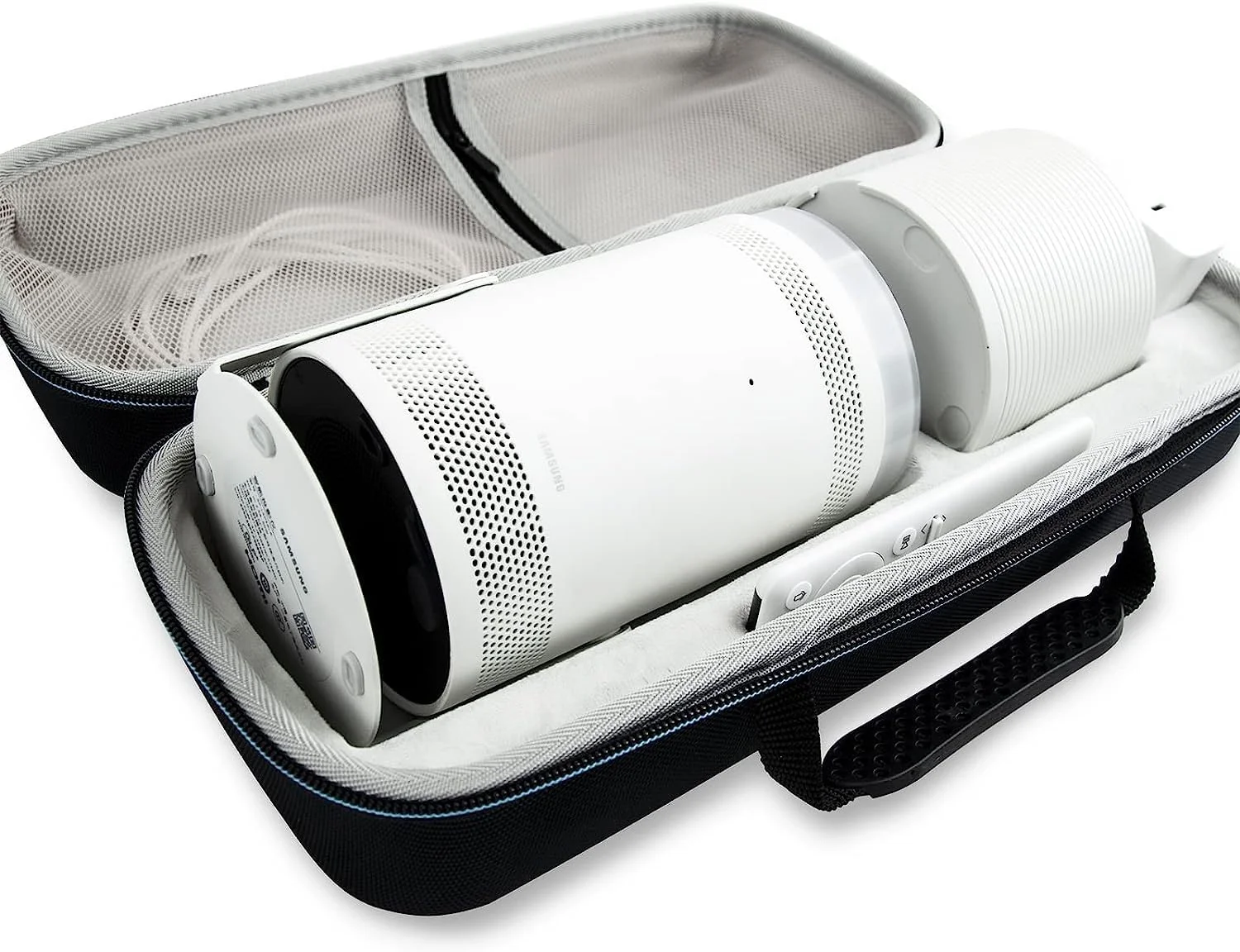 کیف حمل پروژکتور برای سامسونگ Freestyle و باتری، کیف محافظ قابل حمل با جنس EVA و بند دستی بادوام، دارای جیب توری برای لوازم جانبی کیف حمل پروژکتور برای سامسونگ Freestyle و باتری، کیف محافظ قابل حمل با جنس EVA و بند دستی بادوام، دارای جیب توری برای لوازم جانبی