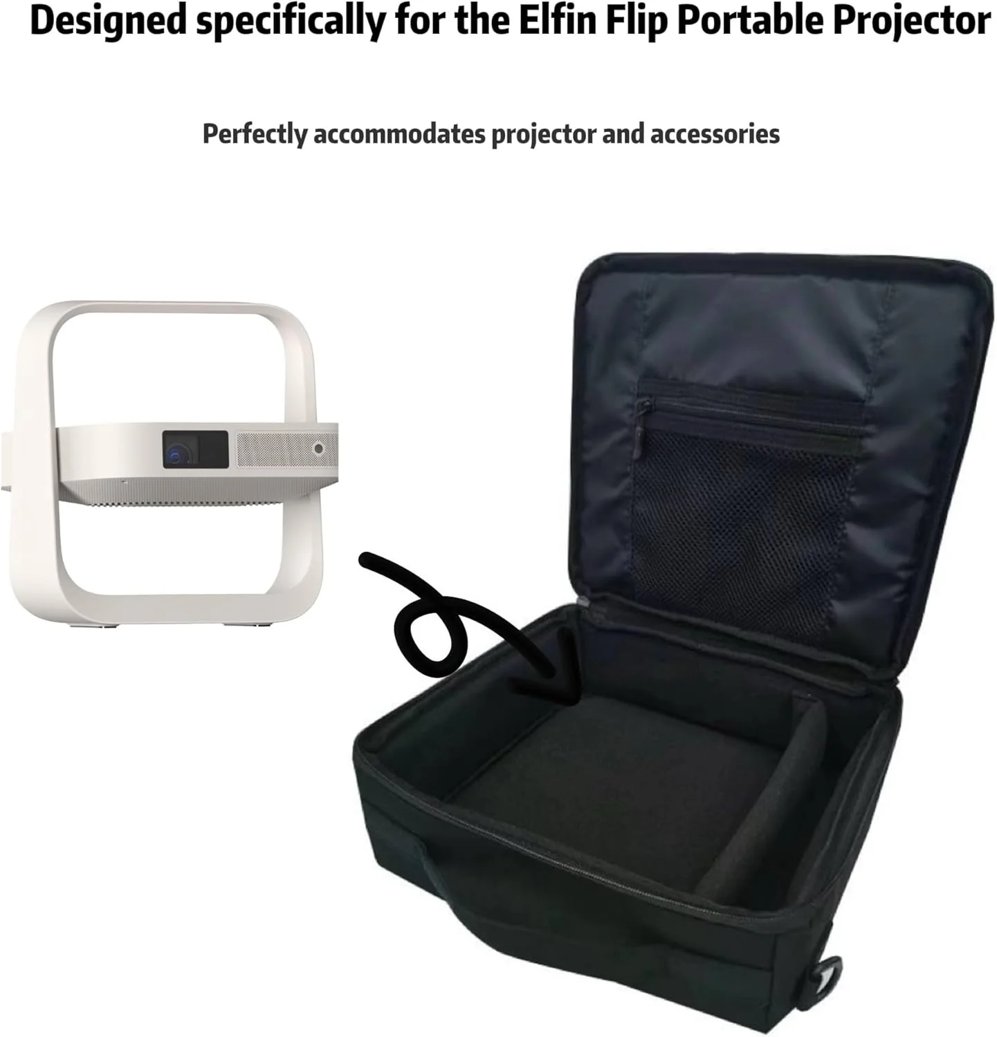 کیف حمل سخت Rokeblau برای پروژکتور جدید XGIMI Elfin Flip 2024 و پایه پروژکتور چند زاویه ای، ضد آب، ضد ضربه با فضای جداگانه (مشکی) کیف حمل سخت Rokeblau برای پروژکتور جدید XGIMI Elfin Flip 2024 و پایه پروژکتور چند زاویه ای، ضد آب، ضد ضربه با فضای جداگانه (مشکی)