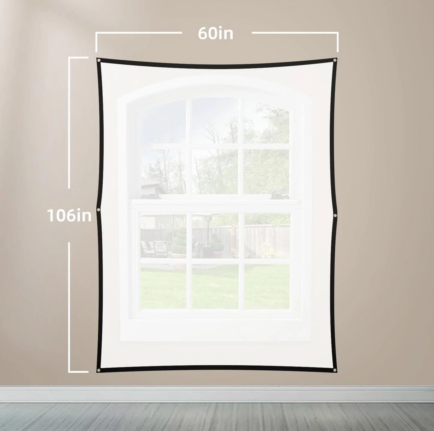 پرده نمایش پروژکتور هولوگرافیک RODASS: پرده نمایش تاشو و قابل حمل ضد چروک برای نمایش ویدیوهای هالووین و شب فیلم (120 اینچ)