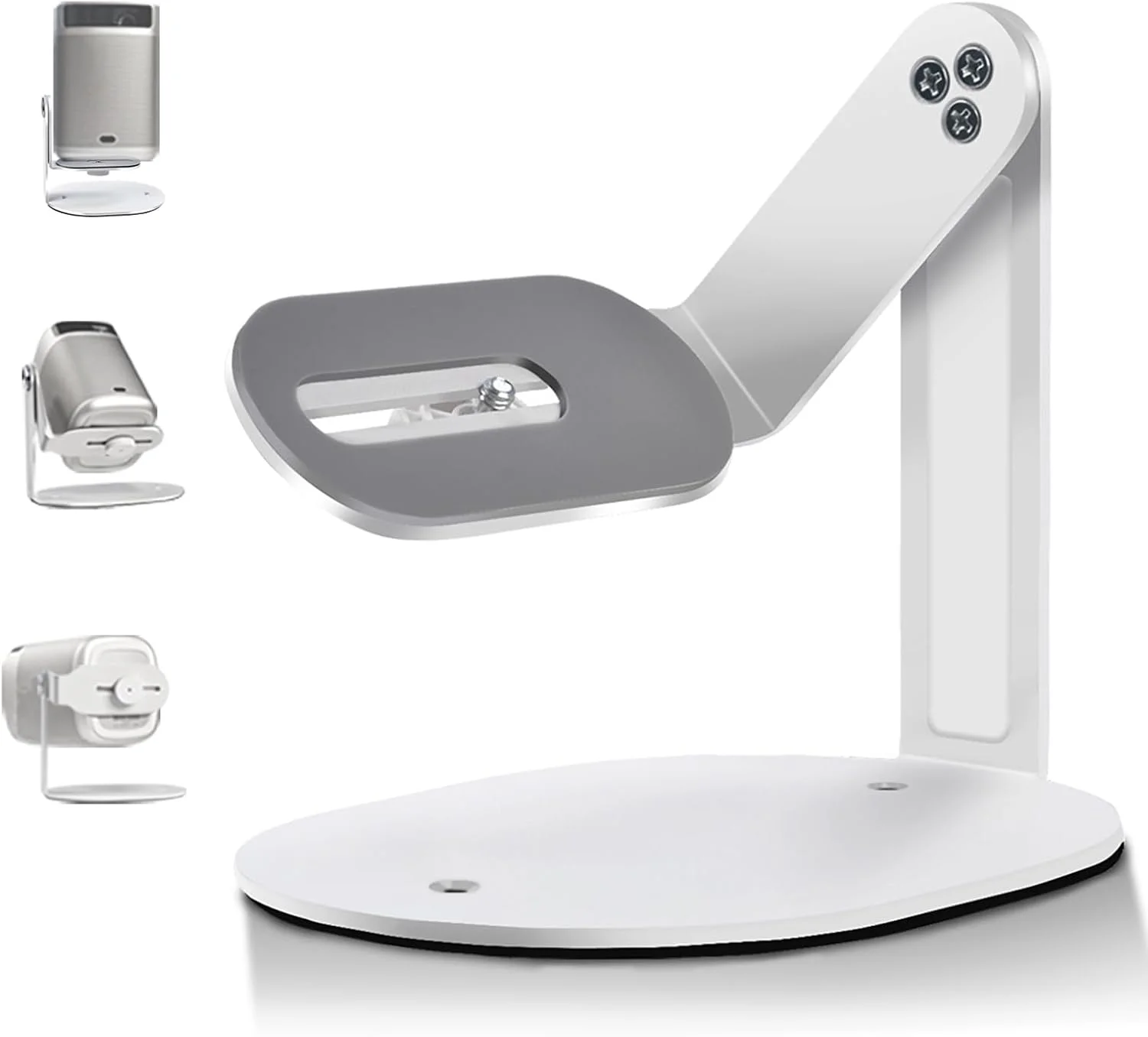 پایه رومیزی مینی پروژکتور Salange، پایه فلزی سفید رنگ پروژکتور با قابلیت چرخش 360 درجه، پایه دیواری پروژکتور با پیچ 1/4 اینچی سازگاری جهانی برای اکثر پروژکتورها برای سینمای خانگی/فضای باز پایه رومیزی مینی پروژکتور Salange، پایه فلزی سفید رنگ پروژکتور با قابلیت چرخش 360 درجه، پایه دیواری پروژکتور با پیچ 1/4 اینچی سازگاری جهانی برای اکثر پروژکتورها برای سینمای خانگی/فضای باز