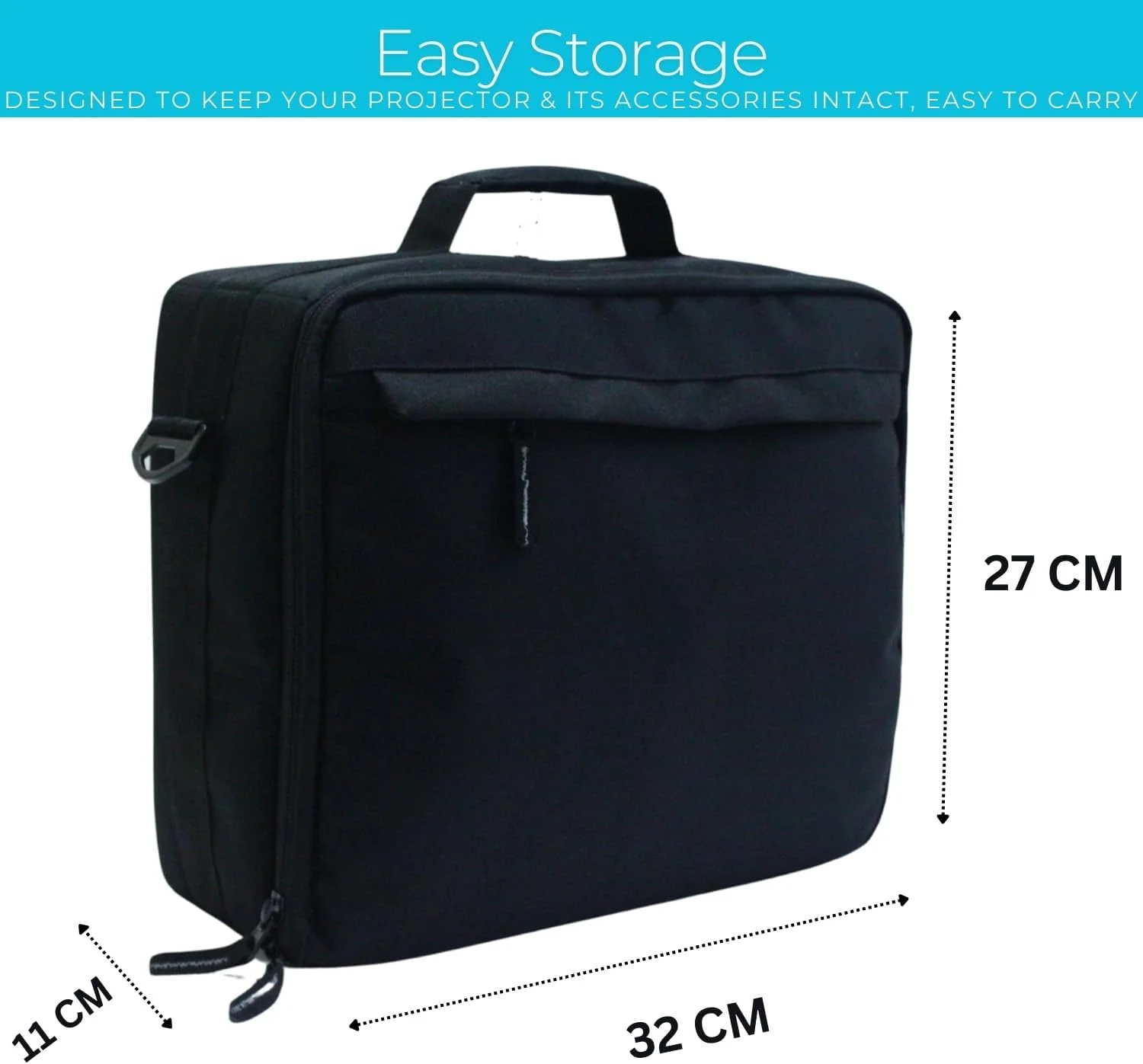 کیف حمل پروژکتور ساکو، کیف حمل مسافرتی قابل حمل سازگار تا 32 x 27 x 11 سانتی متر (طول x ارتفاع x عرض) با بند شانه ای قابل تنظیم و بالشتک دار (مناسب برای اکثر پروژکتورهای اصلی) - مشکی کیف حمل پروژکتور ساکو، کیف حمل مسافرتی قابل حمل سازگار تا 32 x 27 x 11 سانتی متر (طول x ارتفاع x عرض) با بند شانه ای قابل تنظیم و بالشتک دار (مناسب برای اکثر پروژکتورهای اصلی) - مشکی