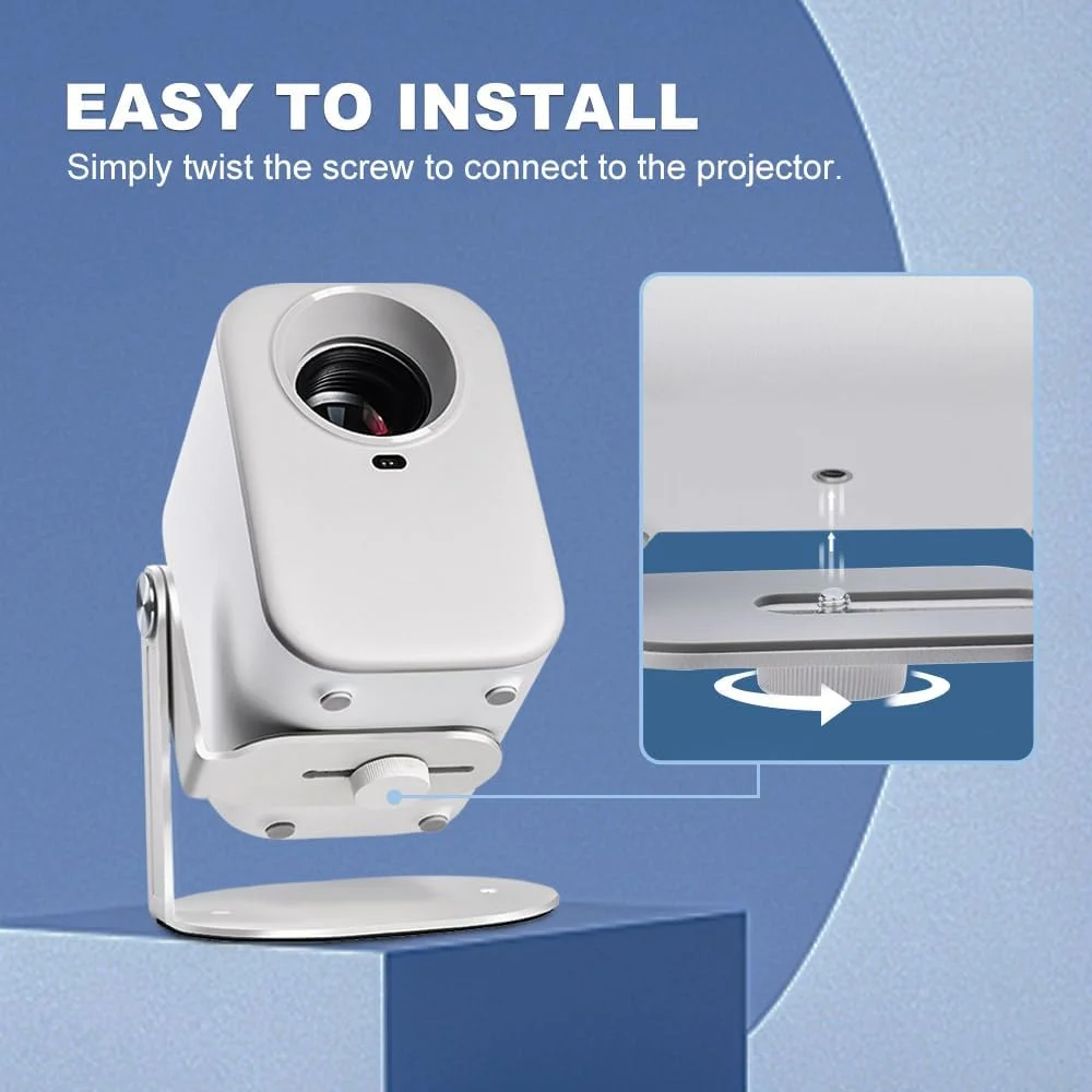 پایه رومیزی مینی پروژکتور Salange، پایه فلزی سفید رنگ پروژکتور با قابلیت چرخش 360 درجه، پایه دیواری پروژکتور با پیچ 1/4 اینچی سازگاری جهانی برای اکثر پروژکتورها برای سینمای خانگی/فضای باز پایه رومیزی مینی پروژکتور Salange، پایه فلزی سفید رنگ پروژکتور با قابلیت چرخش 360 درجه، پایه دیواری پروژکتور با پیچ 1/4 اینچی سازگاری جهانی برای اکثر پروژکتورها برای سینمای خانگی/فضای باز