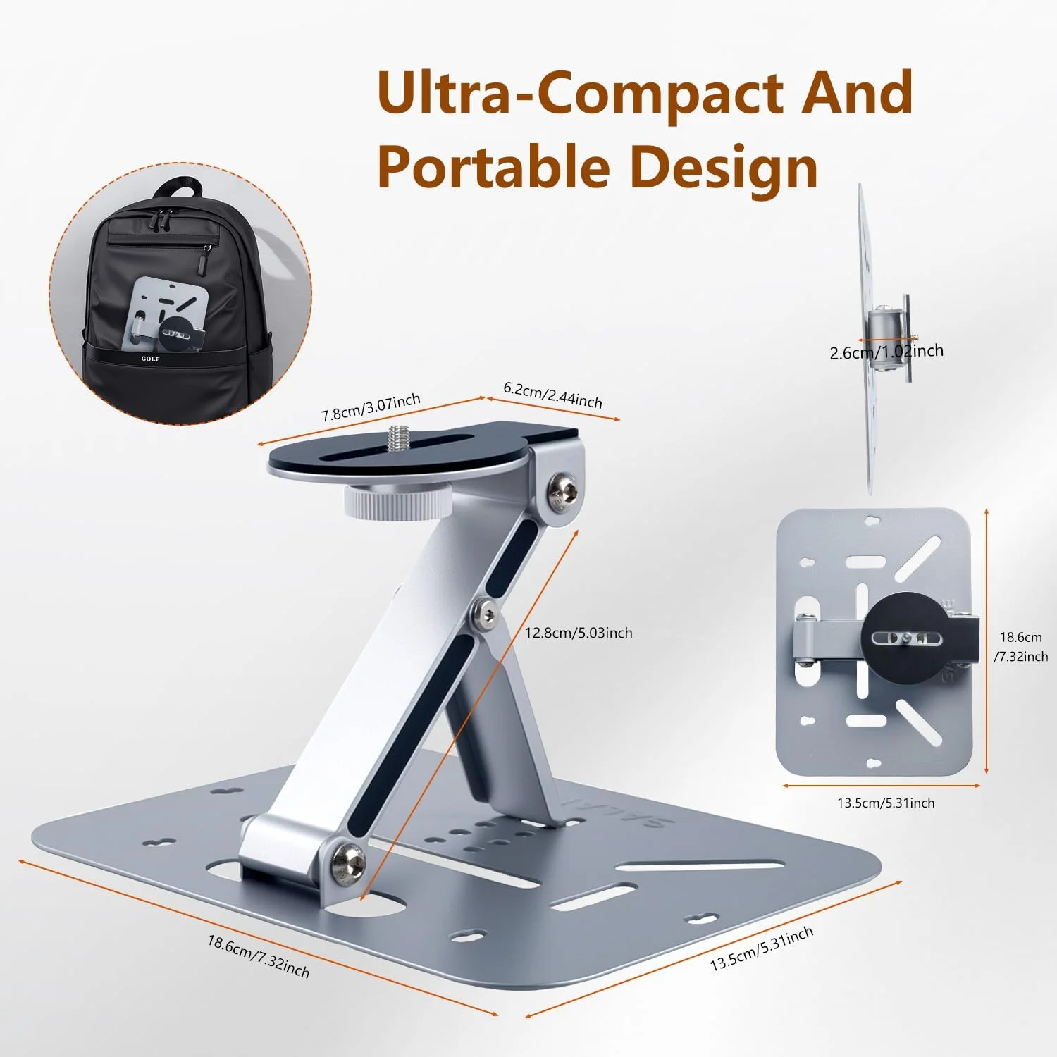 پایه رومیزی پروژکتور قابل حمل Salange، پایه سقفی/دیواری/رومیزی پروژکتور با قابلیت تاشو 180 درجه، ارتفاع قابل تنظیم، پیچ 1/4 اینچی سازگاری جهانی برای اکثر پروژکتورها برای خانه، فضای باز، دفتر پایه رومیزی پروژکتور قابل حمل Salange، پایه سقفی/دیواری/رومیزی پروژکتور با قابلیت تاشو 180 درجه، ارتفاع قابل تنظیم، پیچ 1/4 اینچی سازگاری جهانی برای اکثر پروژکتورها برای خانه، فضای باز، دفتر