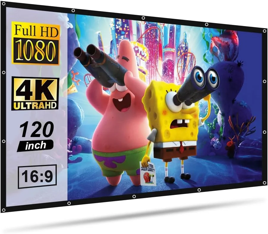 پرده نمایش پروژکتور سالنگ، 120 اینچ، 16:9 HD، تاشو و قابل حمل، پرده نمایش برای کمپینگ و سینمای خانگی، پرده نمایش برای پروژکتورها پرده نمایش پروژکتور سالنگ، 120 اینچ، 16:9 HD، تاشو و قابل حمل، پرده نمایش برای کمپینگ و سینمای خانگی، پرده نمایش برای پروژکتورها