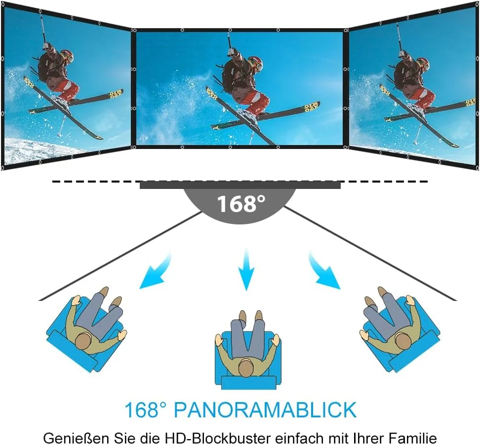 پرده نمایش پروژکتور سالنگ، 120 اینچ، 16:9 HD، تاشو و قابل حمل، پرده نمایش برای کمپینگ و سینمای خانگی، پرده نمایش برای پروژکتورها پرده نمایش پروژکتور سالنگ، 120 اینچ، 16:9 HD، تاشو و قابل حمل، پرده نمایش برای کمپینگ و سینمای خانگی، پرده نمایش برای پروژکتورها