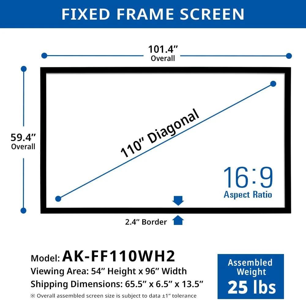 پرده نمایش ثابت آکیا، ۱۱۰ اینچ، نسبت تصویر ۱۶:۹، آماده برای 8K 4K Ultra HD 3D، نصب دیواری، CINEWHITE UHD-B 110، مناسب برای فیلم، ویدیو، سینمای خانگی، اداره، AK-FF110WH2 پرده نمایش ثابت آکیا، ۱۱۰ اینچ، نسبت تصویر ۱۶:۹، آماده برای 8K 4K Ultra HD 3D، نصب دیواری، CINEWHITE UHD-B 110، مناسب برای فیلم، ویدیو، سینمای خانگی، اداره، AK-FF110WH2