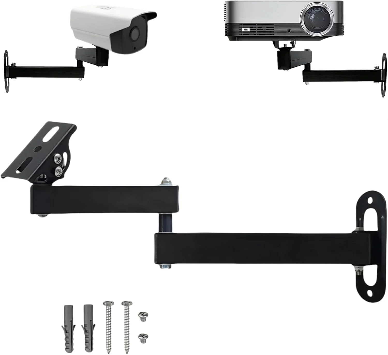 پایه دوربین مداربسته بازویی بلند | پایه گوشه چرخان 180 درجه | نگهدارنده پروژکتور یونیورسال | پایه دیواری فلزی برای دوربین مداربسته، بلندگوها، پروژکتورها | رنگ مشکی (5.9"+7.87" نوک اردکی) پایه دوربین مداربسته بازویی بلند | پایه گوشه چرخان 180 درجه | نگهدارنده پروژکتور یونیورسال | پایه دیواری فلزی برای دوربین مداربسته، بلندگوها، پروژکتورها | رنگ مشکی (5.9"+7.87" نوک اردکی)