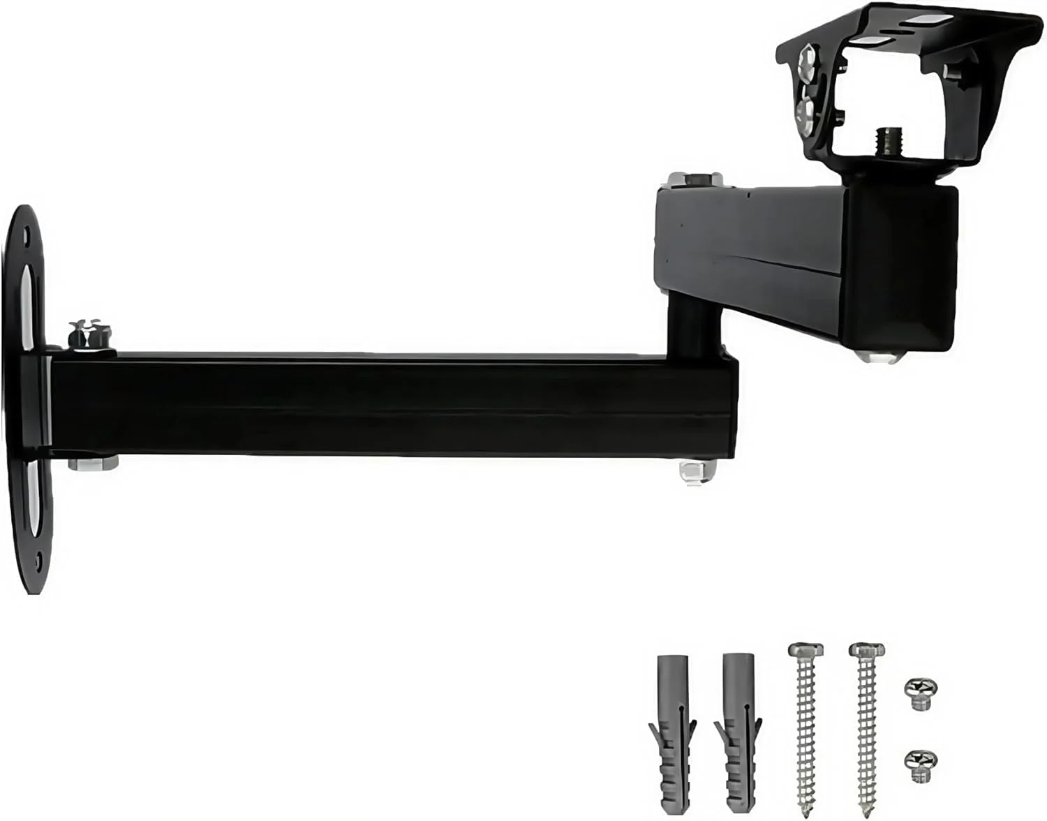 پایه دوربین مداربسته بازویی بلند | پایه گوشه چرخان 180 درجه | نگهدارنده پروژکتور یونیورسال | پایه دیواری فلزی برای دوربین مداربسته، بلندگوها، پروژکتورها | رنگ مشکی (5.9"+7.87" نوک اردکی) پایه دوربین مداربسته بازویی بلند | پایه گوشه چرخان 180 درجه | نگهدارنده پروژکتور یونیورسال | پایه دیواری فلزی برای دوربین مداربسته، بلندگوها، پروژکتورها | رنگ مشکی (5.9"+7.87" نوک اردکی)