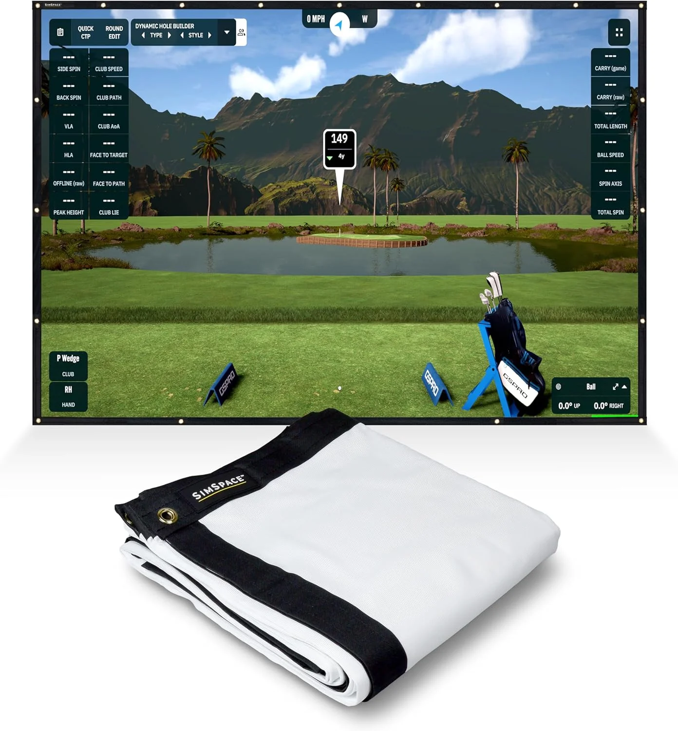 پرده نمایش گلف SimSpace - پرده پروژکتور سفید برای شبیه ساز گلف خانگی، پرده ای محکم و بادوام، پرده شبیه ساز گلف، پرده پروژکتور HD برای تمرین گلف پرده نمایش گلف SimSpace - پرده پروژکتور سفید برای شبیه ساز گلف خانگی، پرده ای محکم و بادوام، پرده شبیه ساز گلف، پرده پروژکتور HD برای تمرین گلف