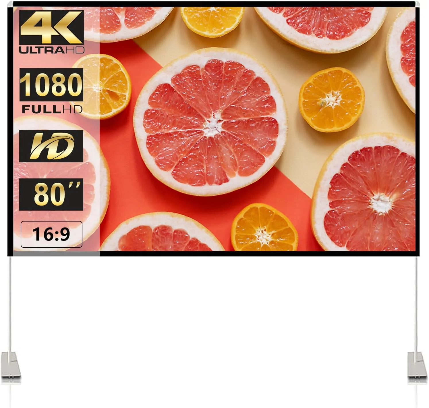 پرده نمایش پروژکتور SKERELL با پایه 80 اینچی قابل حمل، پرده نمایش فیلم 16:9 4K HD با کیف حمل برای سینمای خانگی داخلی و خارجی، حیاط خلوت و مسافرت پرده نمایش پروژکتور SKERELL با پایه 80 اینچی قابل حمل، پرده نمایش فیلم 16:9 4K HD با کیف حمل برای سینمای خانگی داخلی و خارجی، حیاط خلوت و مسافرت