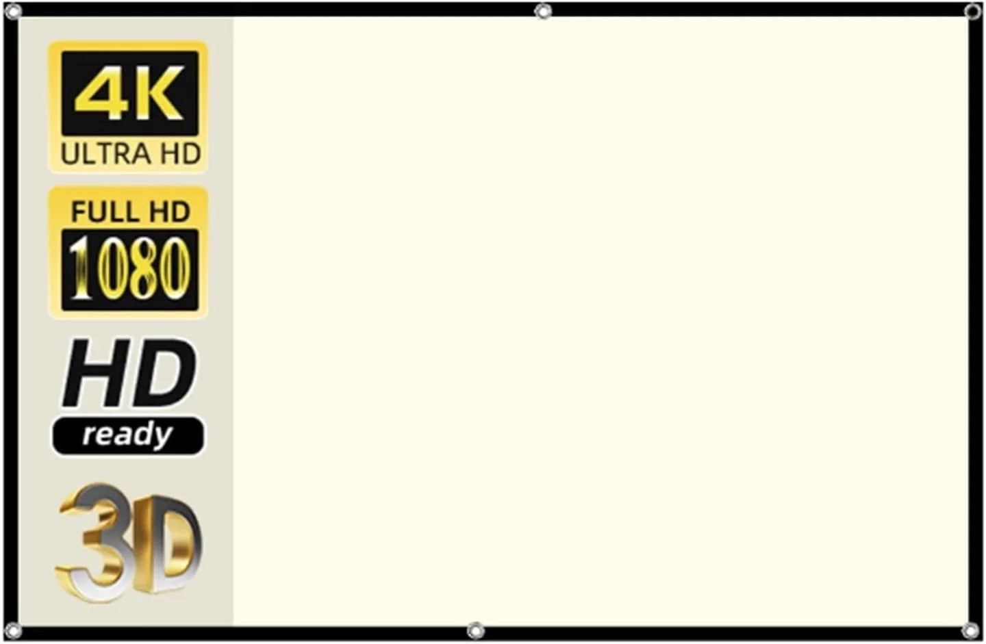 پرده نمایش فیلم ضد چروک SJHDKLW، صفحه نمایش پروژکتور شبکه سفید ضد نور زاویه دید 160 درجه 130 120 100 اینچ پروژکتور فیلم ارائه اداری سبک وزن برای سینمای خانگی حیاط خلوت (130 اینچ) پرده نمایش فیلم ضد چروک SJHDKLW، صفحه نمایش پروژکتور شبکه سفید ضد نور زاویه دید 160 درجه 130 120 100 اینچ پروژکتور فیلم ارائه اداری سبک وزن برای سینمای خانگی حیاط خلوت (130 اینچ)