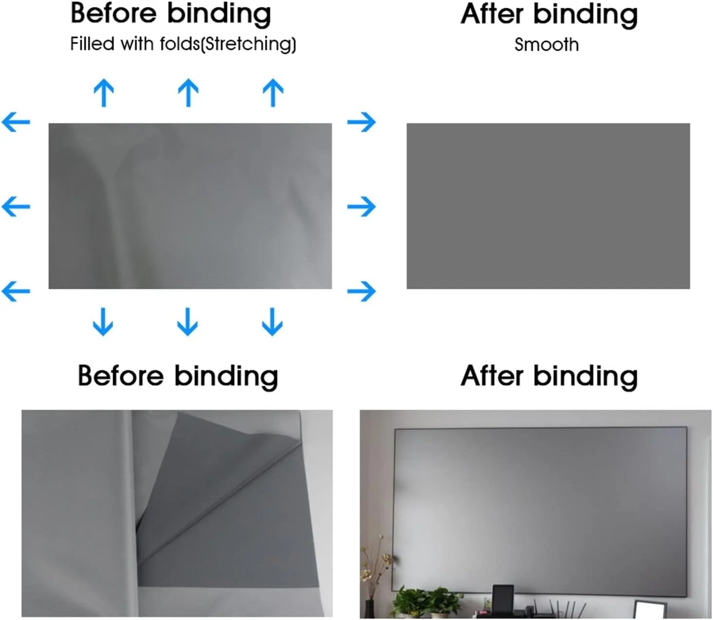 پرده نمایش پروژکتور SJHDKLW در اندازه های 72 اینچ، 84 اینچ، 100 اینچ، 120 اینچ و 130 اینچ، از جنس پارچه بازتابنده، افزایش روشنایی برای سینمای خانگی (84 اینچ) پرده نمایش پروژکتور SJHDKLW در اندازه های 72 اینچ، 84 اینچ، 100 اینچ، 120 اینچ و 130 اینچ، از جنس پارچه بازتابنده، افزایش روشنایی برای سینمای خانگی (84 اینچ)