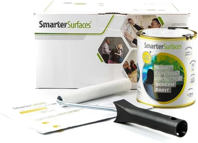 رنگ پرده نمایش پروژکتور اسمارتِر سِرفیسِز برای دیوار 4K، 8K (4.5 متر مربع) - رنگ پرده نمایش خاکستری روشن با کنتراست بالا | رنگ پروژکتور 4K با مقدار گین 0.76 | رنگ دیوار پروژکتور برای استفاده در فضای داخلی رنگ پرده نمایش پروژکتور اسمارتِر سِرفیسِز برای دیوار 4K، 8K (4.5 متر مربع) - رنگ پرده نمایش خاکستری روشن با کنتراست بالا | رنگ پروژکتور 4K با مقدار گین 0.76 | رنگ دیوار پروژکتور برای استفاده در فضای داخلی