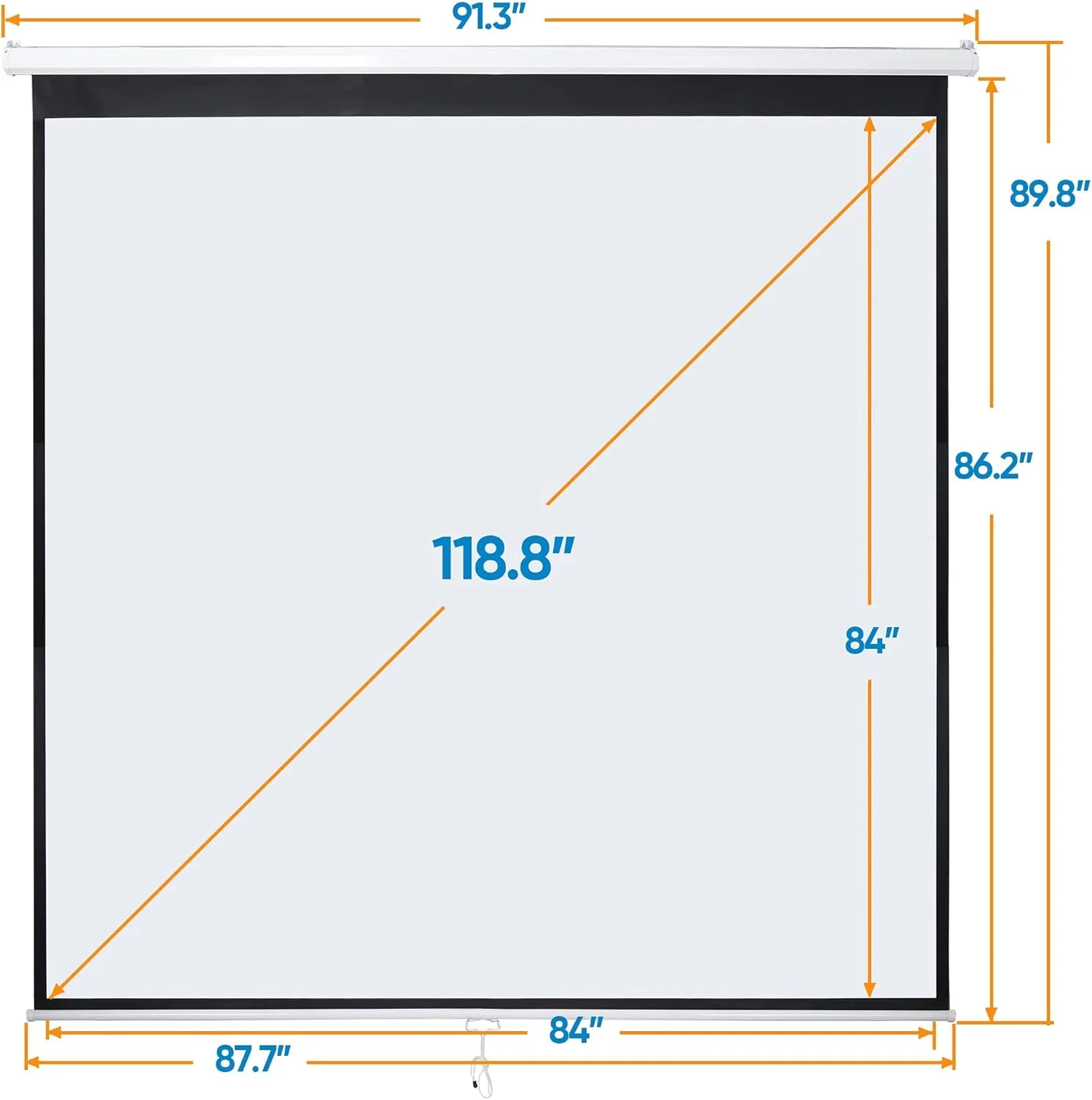 پرده نمایش پروژکتور دستی 120 اینچی Smartxchoices HD با نسبت تصویر 1:1، قفل خودکار، ضد چروک، مناسب برای سینمای خانگی، دفتر کار، نصب دیواری و سقفی، با قابلیت کشش و جمع شدن، بهرهوری 1.1، سفید مات، اندازه تصویر: 84 x 84 اینچ پرده نمایش پروژکتور دستی 120 اینچی Smartxchoices HD با نسبت تصویر 1:1، قفل خودکار، ضد چروک، مناسب برای سینمای خانگی، دفتر کار، نصب دیواری و سقفی، با قابلیت کشش و جمع شدن، بهرهوری 1.1، سفید مات، اندازه تصویر: 84 x 84 اینچ