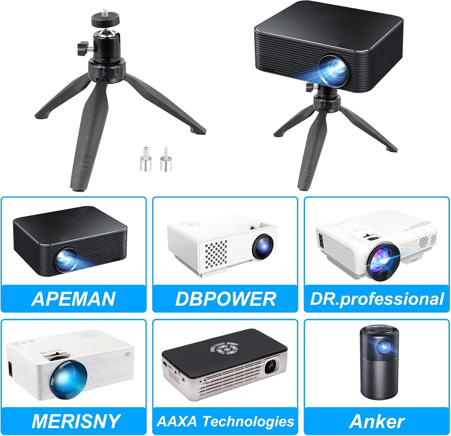 پایه سه پایه مینی پروژکتور SoeKoa سازگار با DR.J Upgrade، DBPOWER، Anker، AAXA Technologies، Artlii، LoongSon، APEMAN و اکثر مینی پروژکتورهای دیگر پایه سه پایه مینی پروژکتور SoeKoa سازگار با DR.J Upgrade، DBPOWER، Anker، AAXA Technologies، Artlii، LoongSon، APEMAN و اکثر مینی پروژکتورهای دیگر