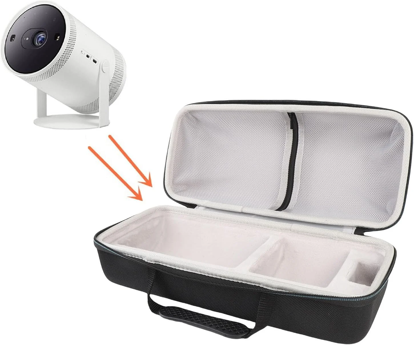 کیف حمل پروژکتور سوراندی، کیف مسافرتی پروژکتور، کیف حمل هارد شل EVA سازگار با پرو، نسل دوم، مشکی