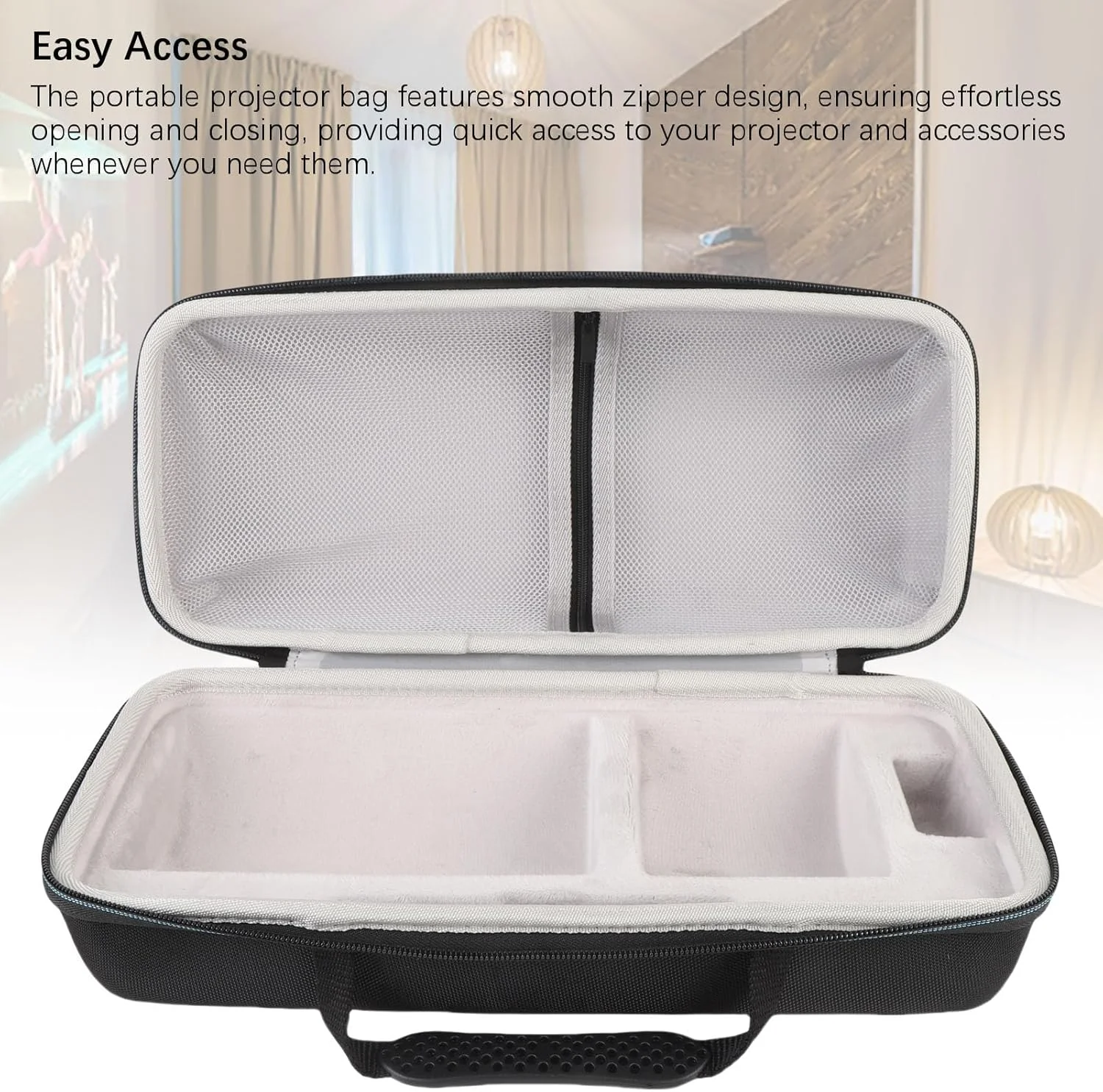 کیف حمل پروژکتور سوراندی، کیف مسافرتی پروژکتور، کیف حمل هارد شل EVA سازگار با پرو، نسل دوم، مشکی