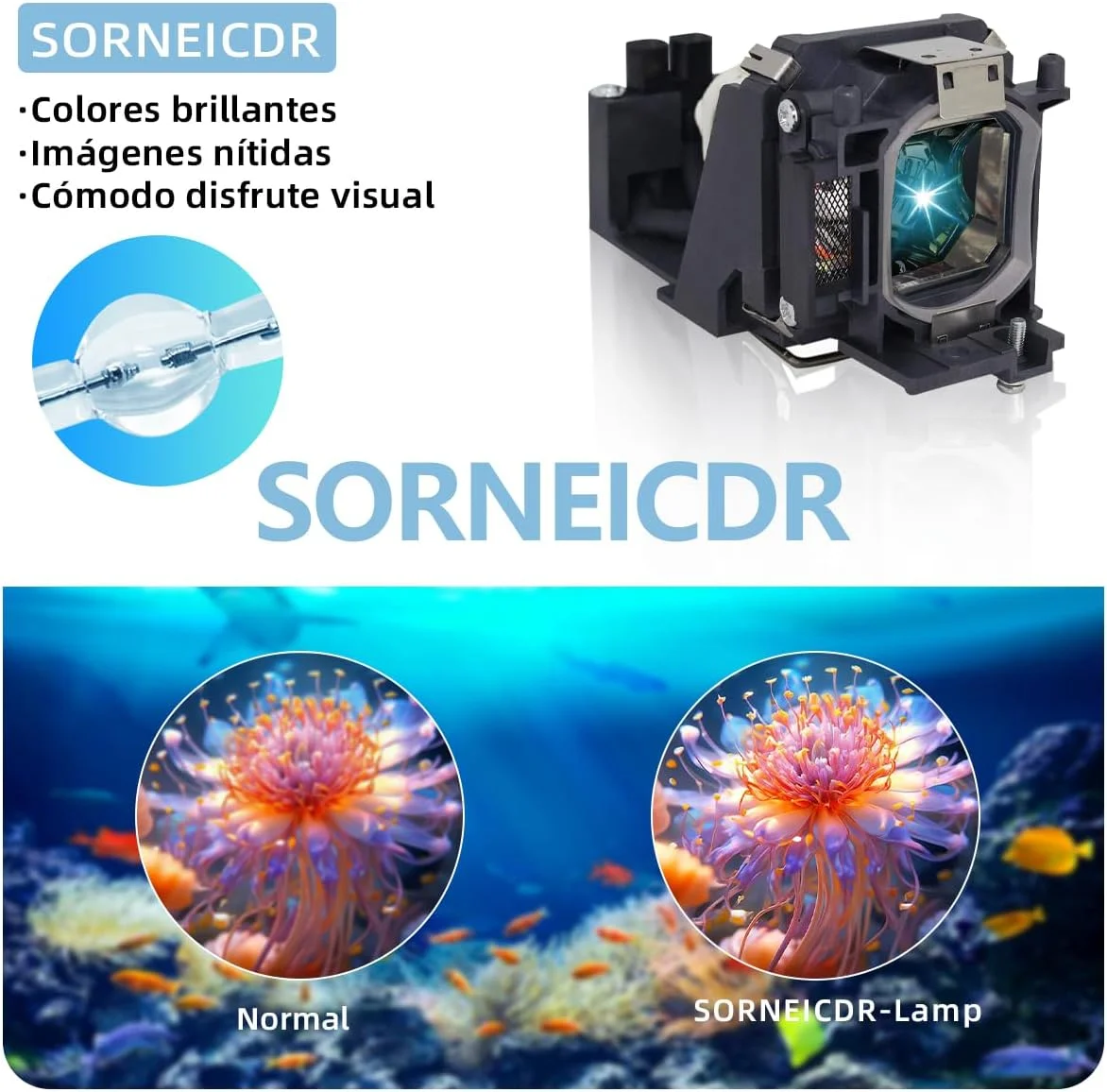 لامپ پروژکتور سورنیکدر مدل LMP-E150 مناسب برای پروژکتورهای سونی VPL-ES2 و VPL-EX2 به همراه محفظه لامپ پروژکتور سورنیکدر مدل LMP-E150 مناسب برای پروژکتورهای سونی VPL-ES2 و VPL-EX2 به همراه محفظه