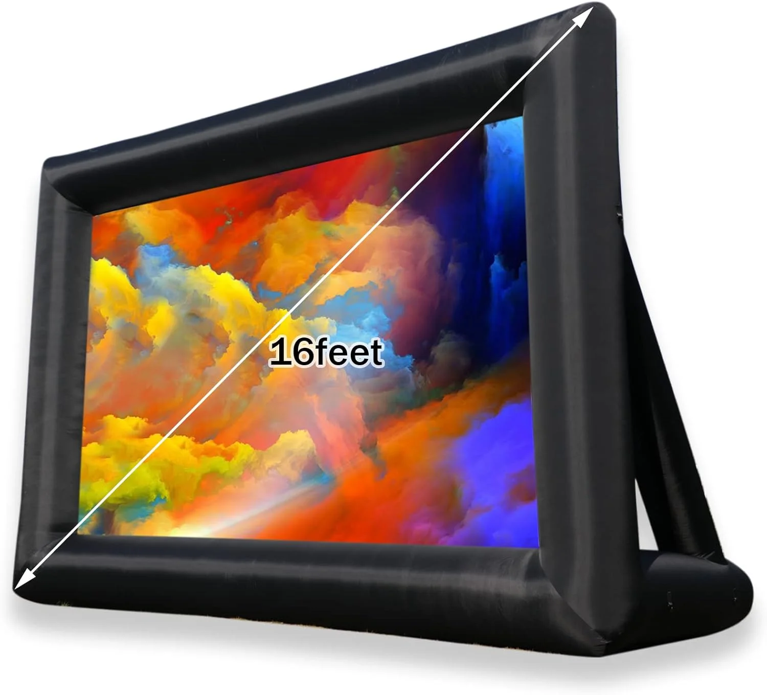 پرده نمایش بادی 4.8 متری، پرده نمایش پروژکتور داخلی و خارجی با کیف حمل برای نمایش از جلو و عقب