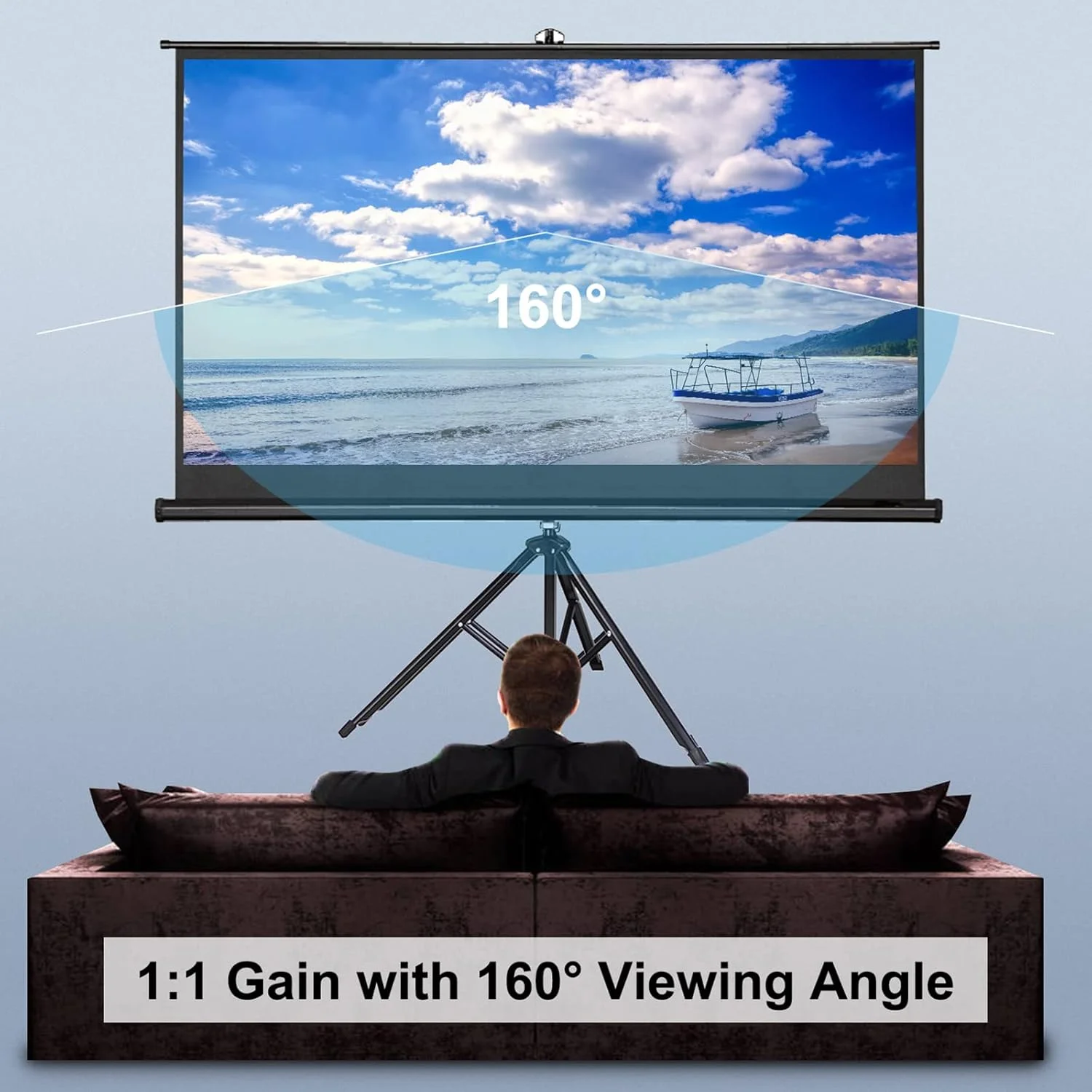 پرده نمایش پروژکتور 100 اینچی Staright با پایه سه پایه، پرده نمایش قابل حمل 16:9 4K 3D برای استفاده در منزل، دفتر، داخل و خارج از منزل پرده نمایش پروژکتور 100 اینچی Staright با پایه سه پایه، پرده نمایش قابل حمل 16:9 4K 3D برای استفاده در منزل، دفتر، داخل و خارج از منزل