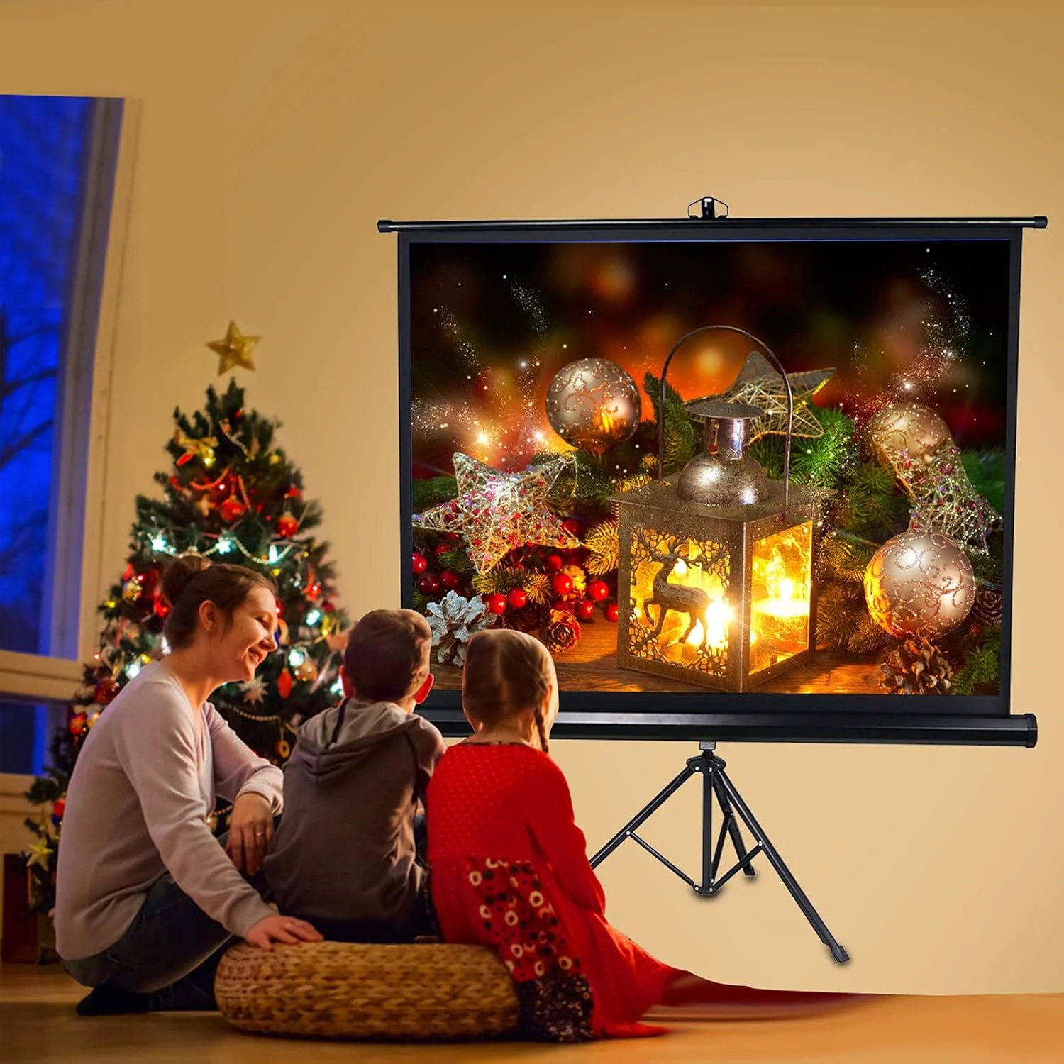 پرده نمایشگر 100 اینچی با پایه سه پایه 4:3 صفحه نمایش قابل حمل 4K 3D برای فیلم های پروژکتور برای استفاده در دفتر کار خانگی در فضای باز پرده نمایشگر 100 اینچی با پایه سه پایه 4:3 صفحه نمایش قابل حمل 4K 3D برای فیلم های پروژکتور برای استفاده در دفتر کار خانگی در فضای باز