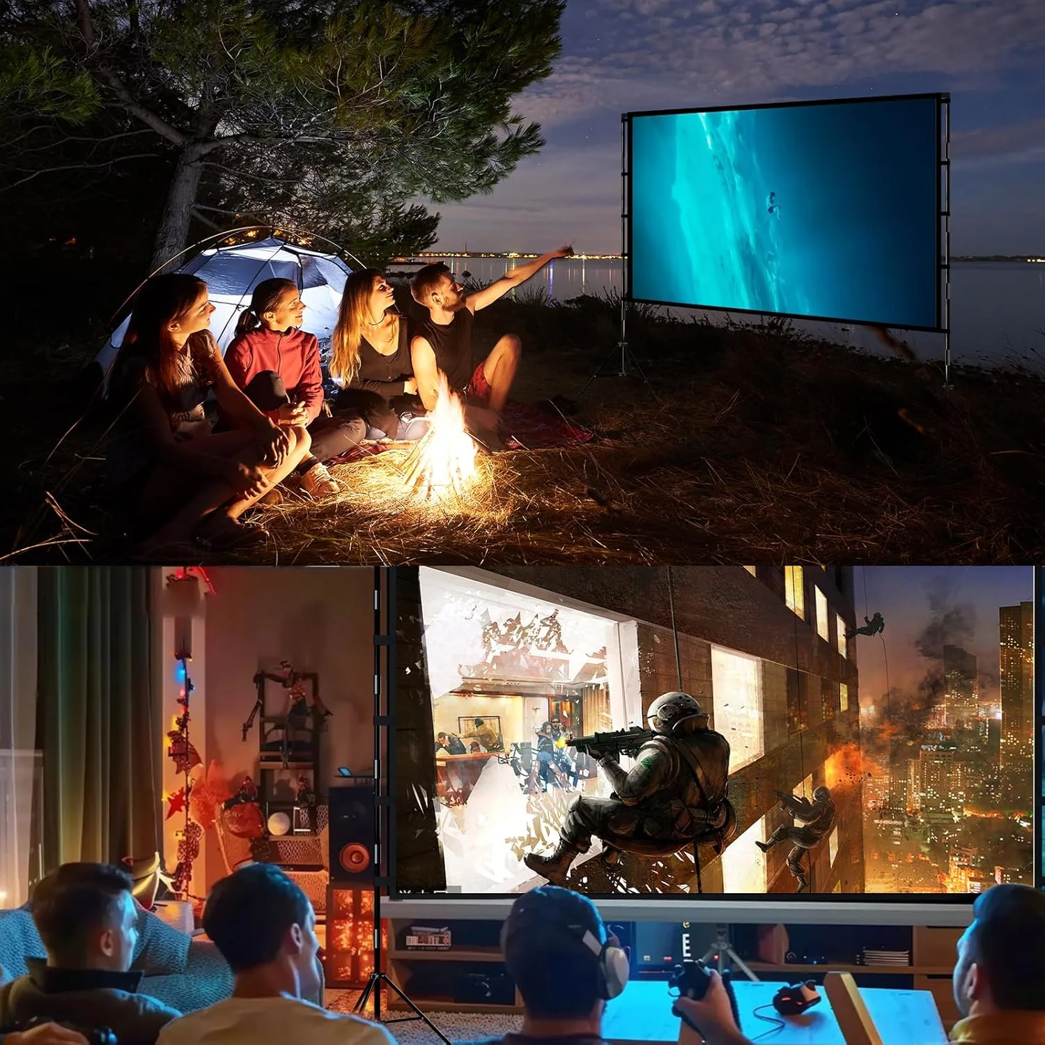 پرده نمایش پروژکتور با پایه 120 اینچی، قابل حمل، تاشو، ضد چروک، مناسب فیلم های 4K HD 16:9 برای سینمای خانگی، تئاتر در فضای باز به همراه کیف حمل پرده نمایش پروژکتور با پایه 120 اینچی، قابل حمل، تاشو، ضد چروک، مناسب فیلم های 4K HD 16:9 برای سینمای خانگی، تئاتر در فضای باز به همراه کیف حمل