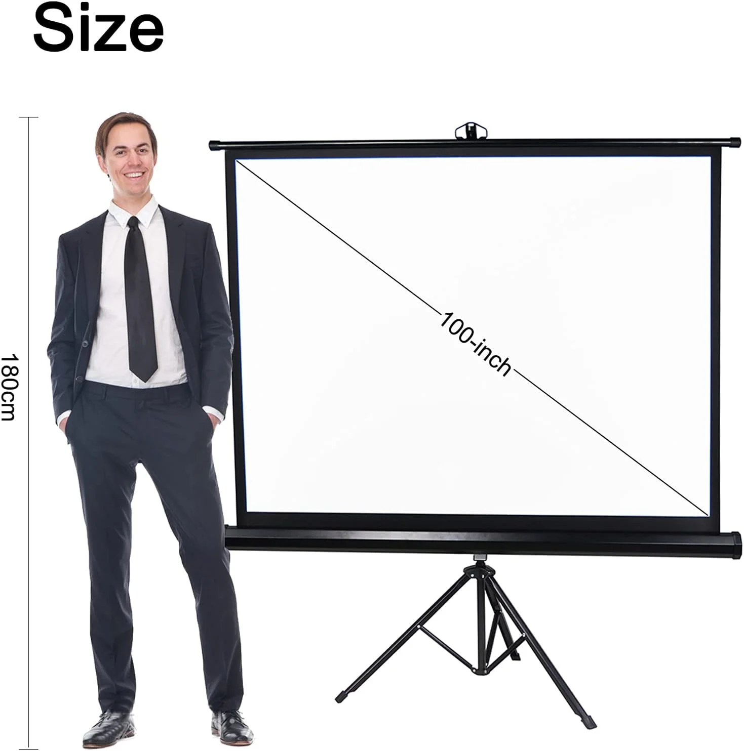 پرده نمایشگر 100 اینچی با پایه سه پایه 4:3 صفحه نمایش قابل حمل 4K 3D برای فیلم های پروژکتور برای استفاده در دفتر کار خانگی در فضای باز پرده نمایشگر 100 اینچی با پایه سه پایه 4:3 صفحه نمایش قابل حمل 4K 3D برای فیلم های پروژکتور برای استفاده در دفتر کار خانگی در فضای باز