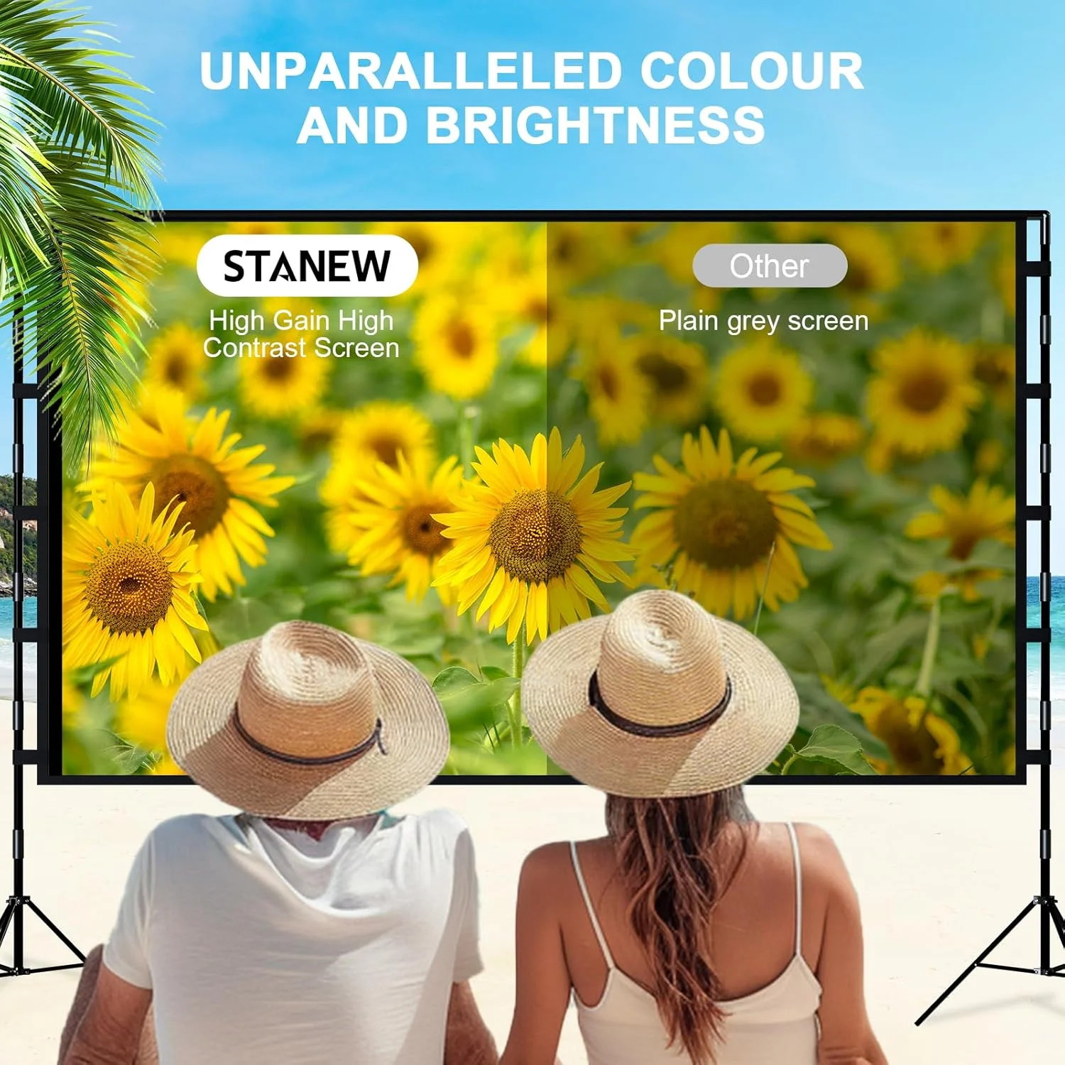 پرده نمایش پروژکتور با پایه 120 اینچی، قابل حمل، تاشو، ضد چروک، مناسب فیلم های 4K HD 16:9 برای سینمای خانگی، تئاتر در فضای باز به همراه کیف حمل پرده نمایش پروژکتور با پایه 120 اینچی، قابل حمل، تاشو، ضد چروک، مناسب فیلم های 4K HD 16:9 برای سینمای خانگی، تئاتر در فضای باز به همراه کیف حمل