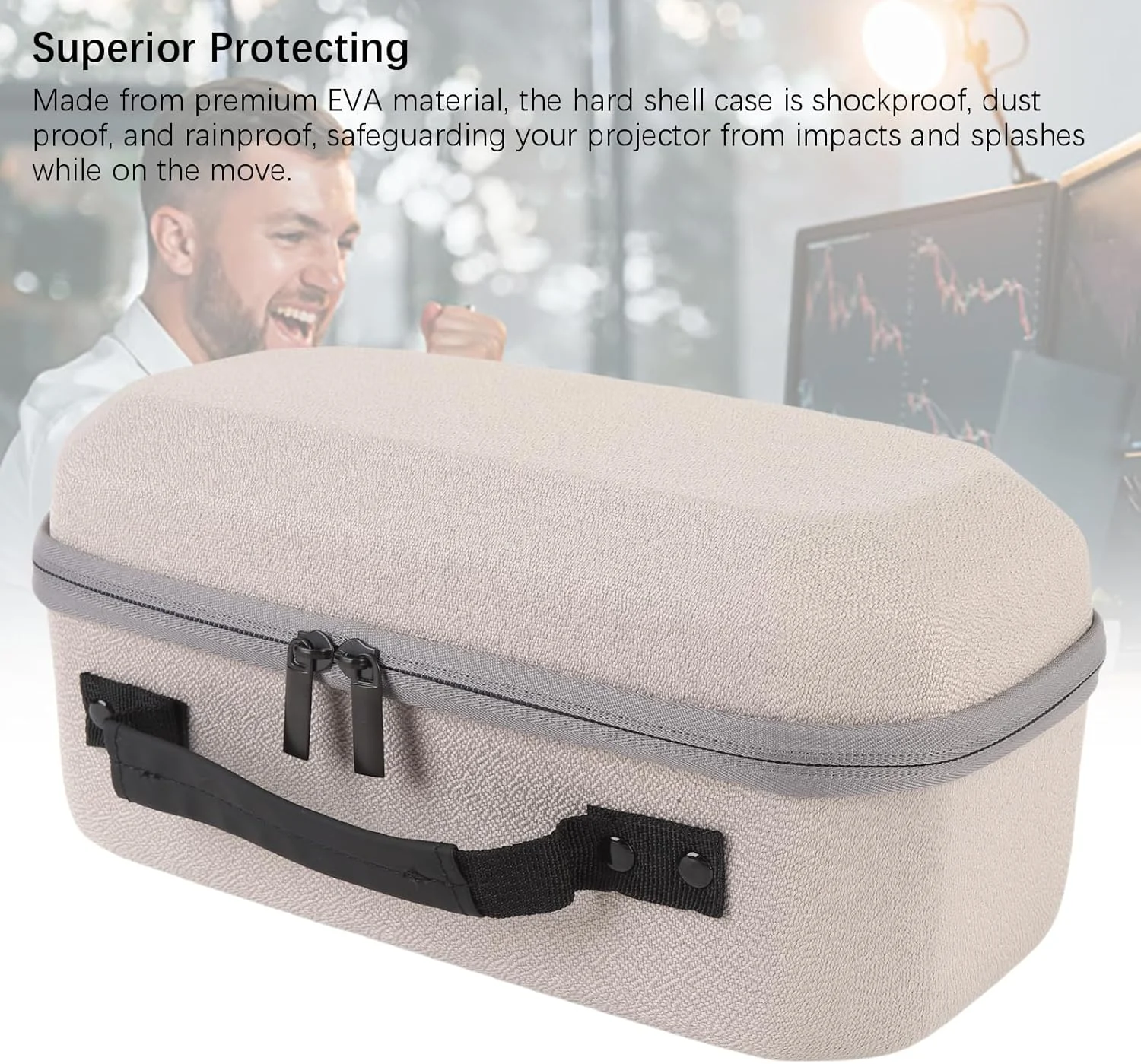 کیف محافظ سخت Sunisfa مناسب برای پروژکتور Nebula Capsule 3 1080P، کیف حمل ضد ضربه و ضد باران از جنس EVA و نایلون برای مسافرت کیف محافظ سخت Sunisfa مناسب برای پروژکتور Nebula Capsule 3 1080P، کیف حمل ضد ضربه و ضد باران از جنس EVA و نایلون برای مسافرت