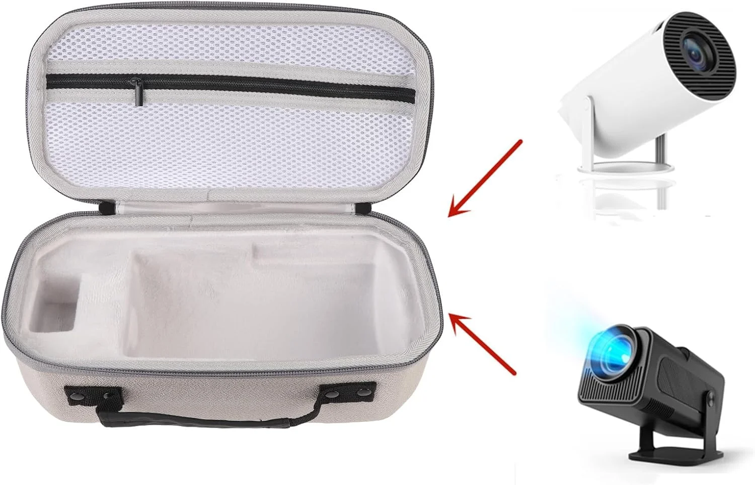 کیف محافظ سخت Sunisfa مناسب برای پروژکتور Nebula Capsule 3 1080P، کیف حمل ضد ضربه و ضد باران از جنس EVA و نایلون برای مسافرت کیف محافظ سخت Sunisfa مناسب برای پروژکتور Nebula Capsule 3 1080P، کیف حمل ضد ضربه و ضد باران از جنس EVA و نایلون برای مسافرت