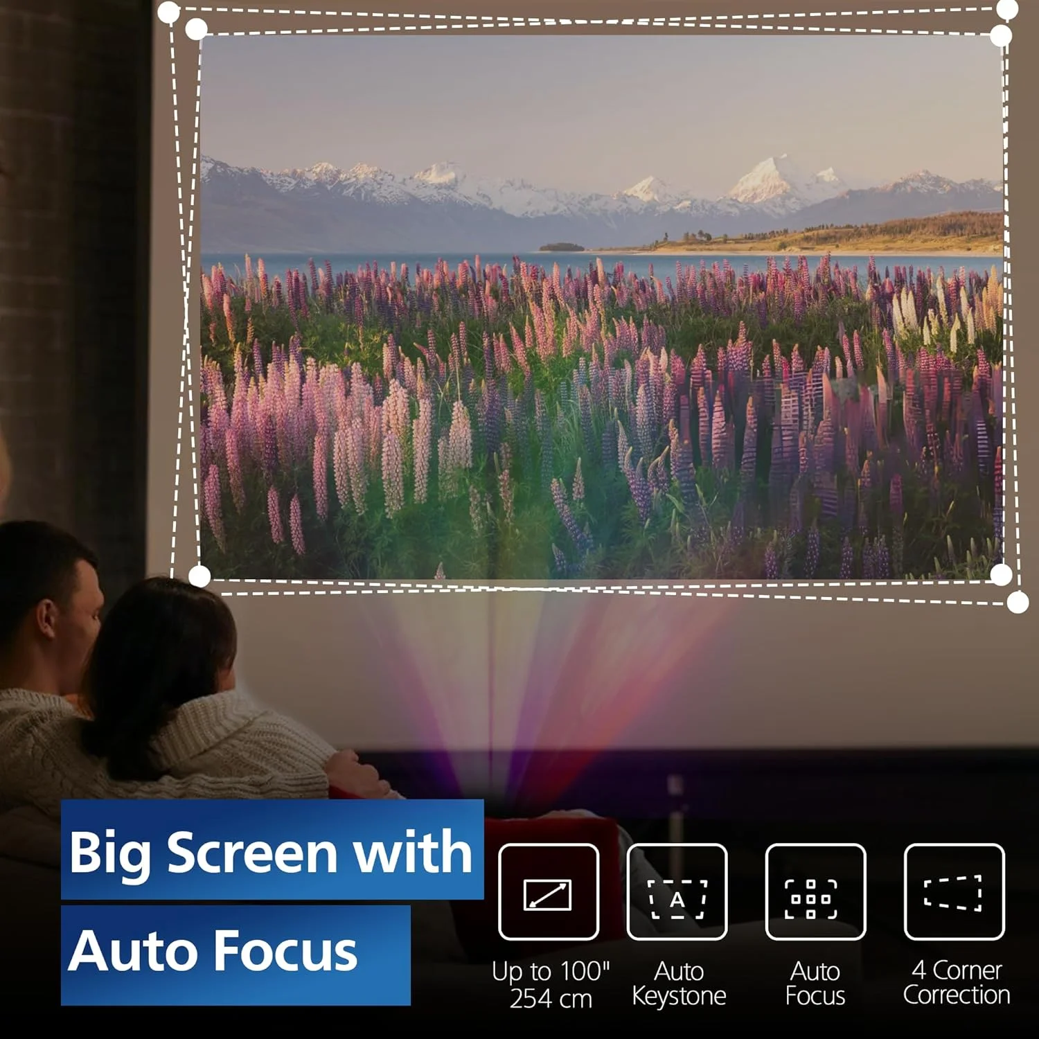 پروژکتور هوشمند فیلیپس Neopix 450، Full HD 1920x1080p، Google TV، منبع نور LED، بلندگوهای استریو 2x5W، مشکی