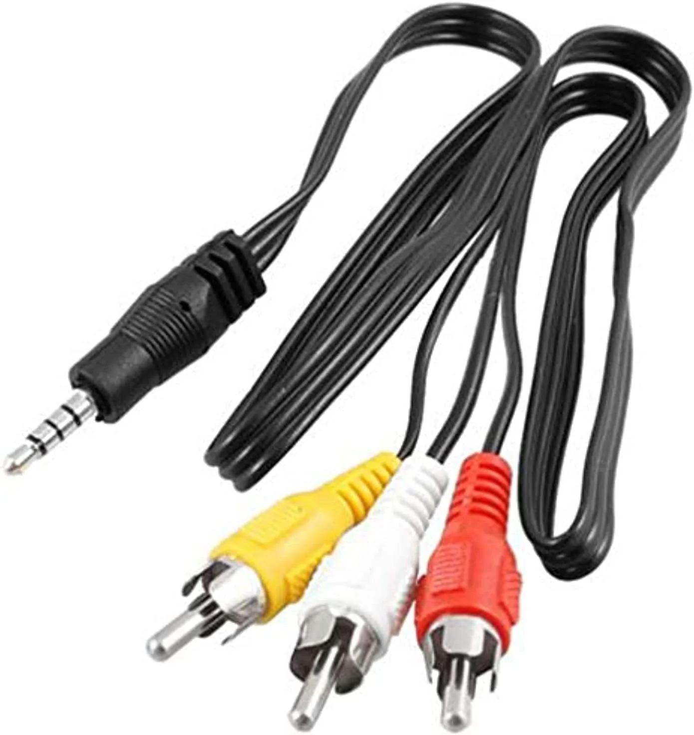 کابل صوتی و تصویری 3.5 میلی متری نری به 3 RCA نری دوربین فیلمبرداری - مشکی