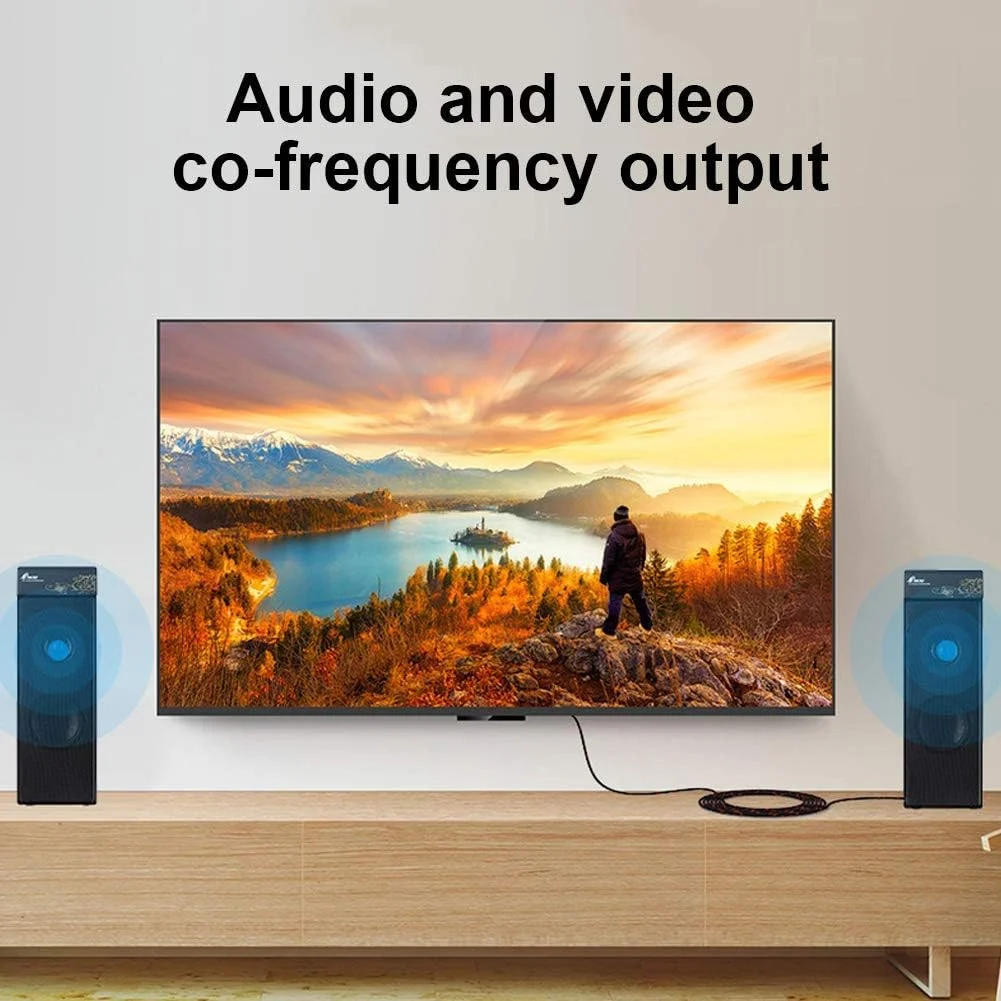 کابل فیبر نوری HDMI 8K، کابل HDMI 8K، کابل خروجی همگام سازی صوتی و تصویری انتقال فیبر نوری 7680X4320 مناسب برای بسیاری از دستگاه ها، نصب آسان