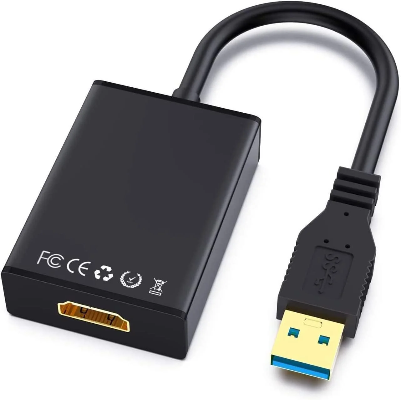 تبدیل USB به HDMI، مبدل کابل گرافیک ویدیو USB 3.0/2.0 به HDMI 1080p با صدا برای کامپیوتر، لپ تاپ و پروژکتور
