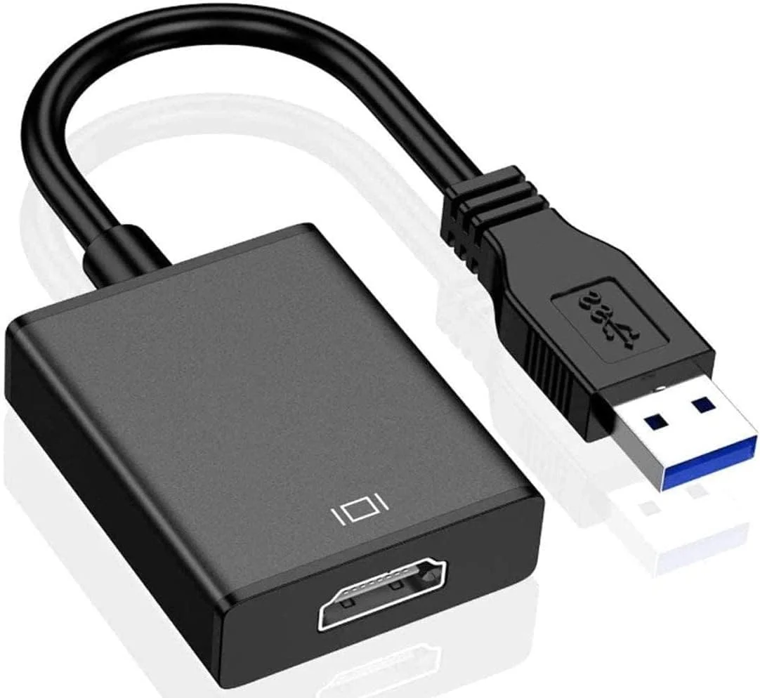 آداپتور USB به HDMI، مبدل کابل گرافیک ویدیویی USB 3.0/2.0 به HDMI 1080P با صدا برای پروژکتور لپ تاپ PC، HDTV سازگار با Windows/XP 7/8/8.1/10