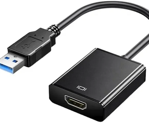 تبدیل USB به HDMI، مبدل کابل گرافیک ویدئویی USB 3.0/2.0 به HDMI 1080P با صدا برای کامپیوتر لپ تاپ پروژکتور HDTV سازگار با ویندوز XP 7/8/8.1/10