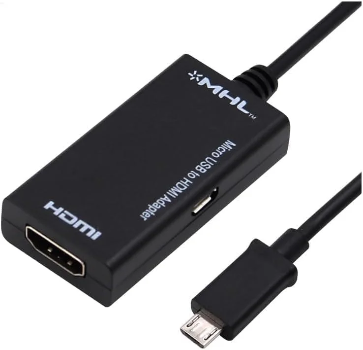 مبدل میکرو USB به HDMI مدل STS® MHL با 11 پین - پشتیبانی از خروجی صدا/تصویر 1080p برای اندروید/سامسونگ گلکسی S3/S4/S5/نوت 2/3/4، تب 3/تب S و غیره - مشکی