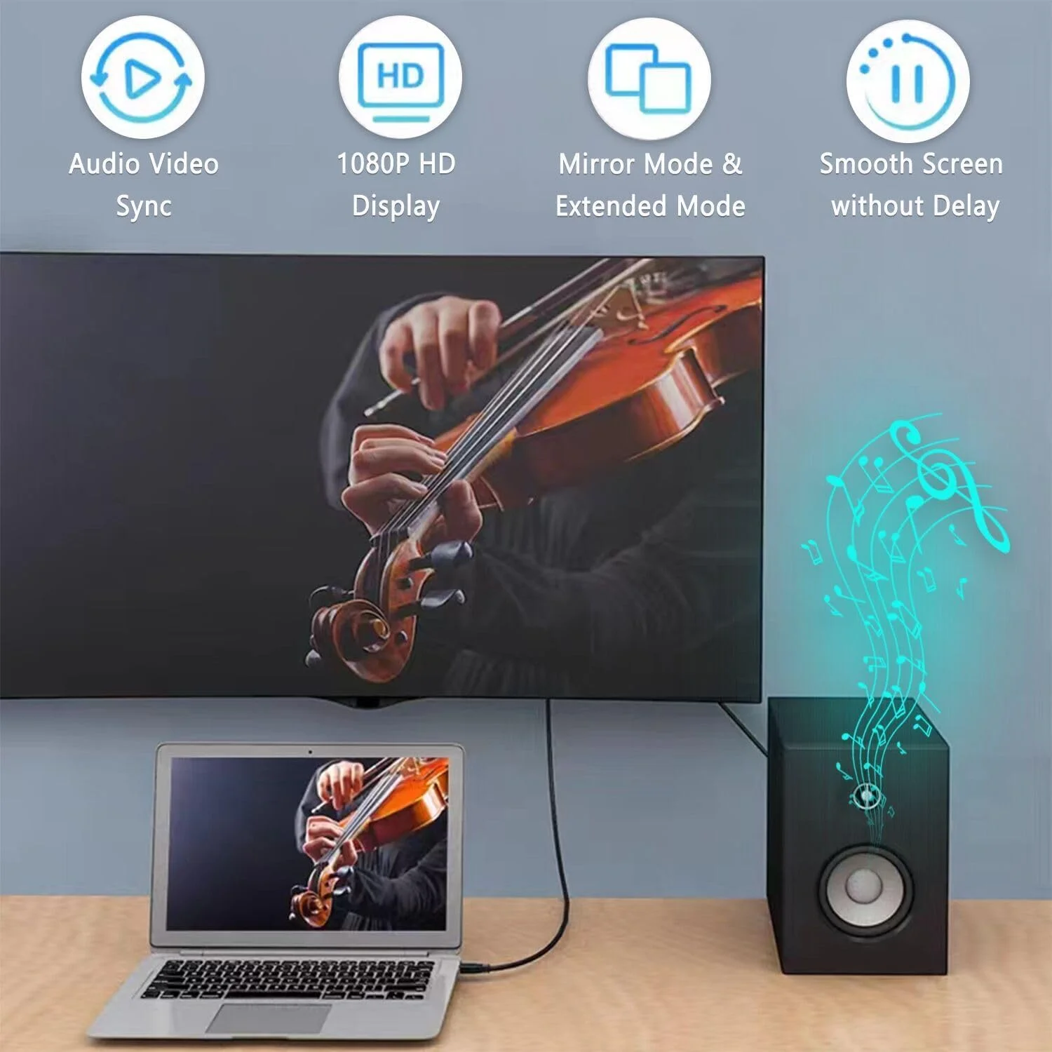 کابل تبدیل USB به HDMI به طول 2 متر، کابل نر USB 3.0 به HDMI با کیفیت 1080P HD برای نمایشگر مانیتور، کابل تبدیل صدا و تصویر، سازگار فقط با ویندوز 7/8/8.1/10 کابل تبدیل USB به HDMI به طول 2 متر، کابل نر USB 3.0 به HDMI با کیفیت 1080P HD برای نمایشگر مانیتور، کابل تبدیل صدا و تصویر، سازگار فقط با ویندوز 7/8/8.1/10