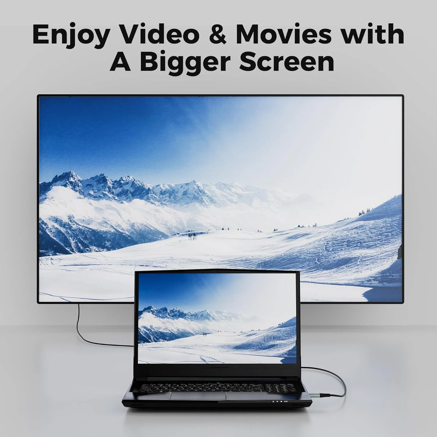 کابل تبدیل USB به HDMI طول 1.2 متر، کابل انعطاف پذیر یک طرفه USB-A 3.0 به HDMI صدا و تصویر HD، تراشه هوشمند، 2K/1080P واقعی با نرخ 60 هرتز، برای تلویزیون، پروژکتور، مانیتور، فقط پشتیبانی از ویندوز 11/10/8/8.1/7، سیستم عامل مک