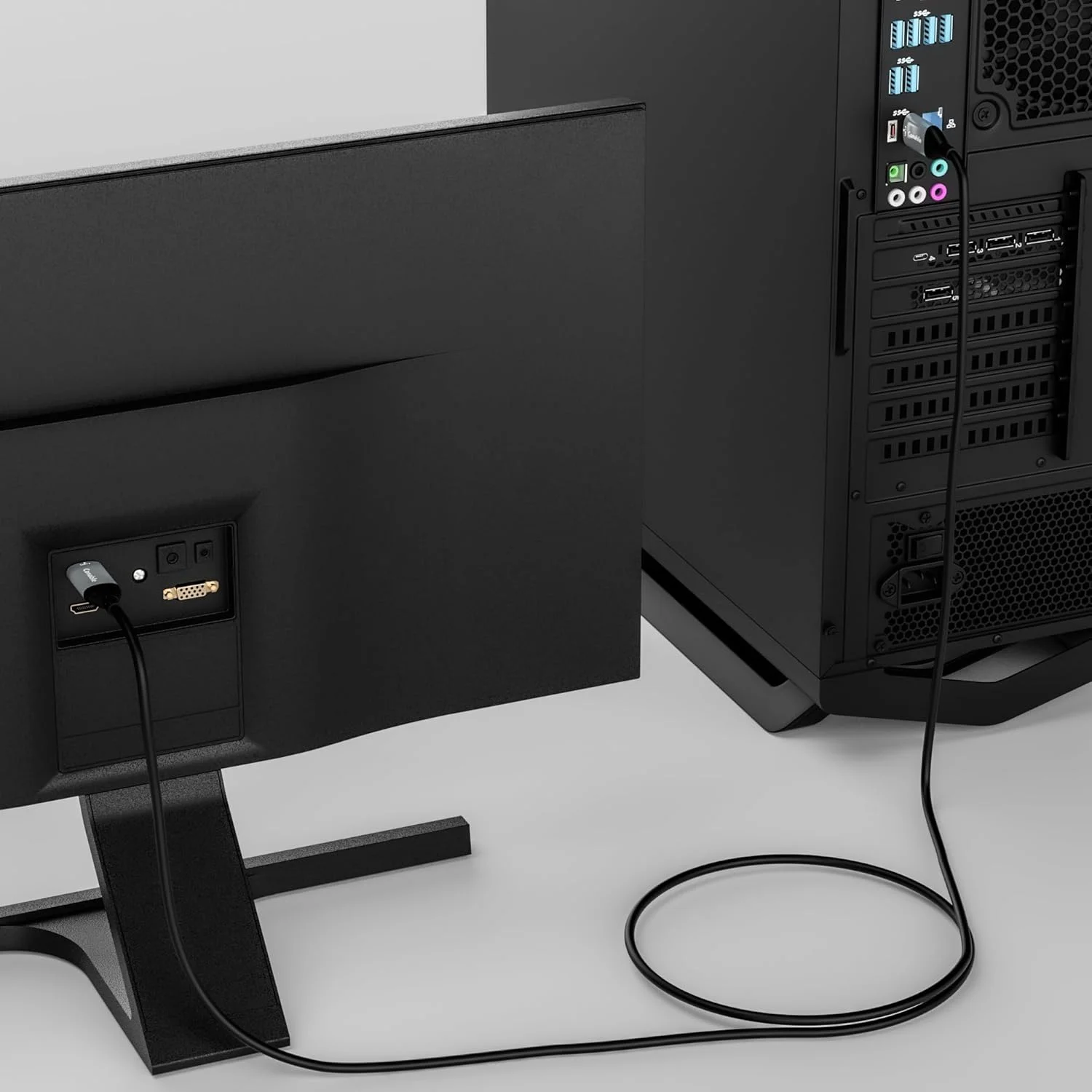 کابل تبدیل USB به HDMI طول 1.2 متر، کابل انعطاف پذیر یک طرفه USB-A 3.0 به HDMI صدا و تصویر HD، تراشه هوشمند، 2K/1080P واقعی با نرخ 60 هرتز، برای تلویزیون، پروژکتور، مانیتور، فقط پشتیبانی از ویندوز 11/10/8/8.1/7، سیستم عامل مک