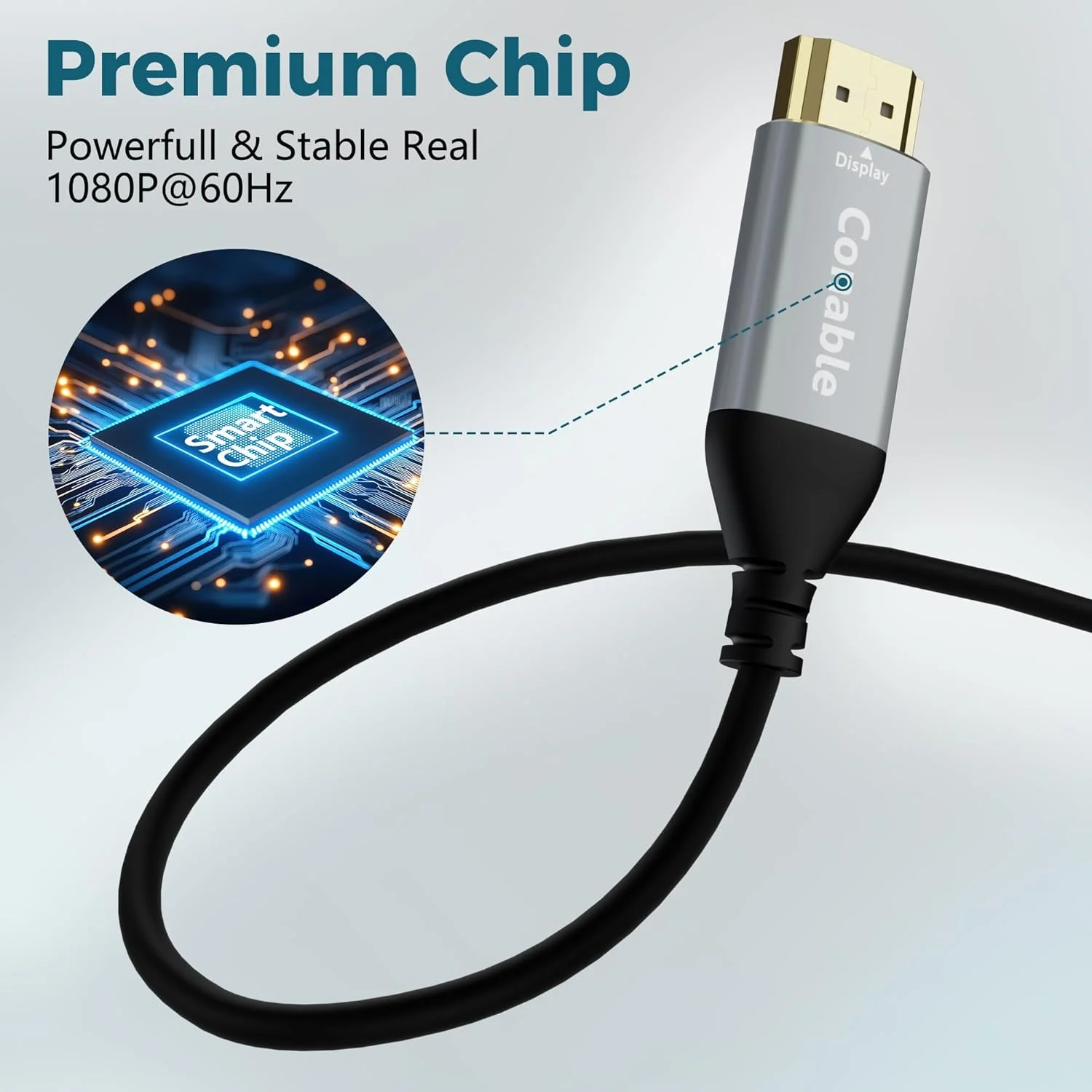 کابل تبدیل USB به HDMI طول 1.2 متر، کابل انعطاف پذیر یک طرفه USB-A 3.0 به HDMI صدا و تصویر HD، تراشه هوشمند، 2K/1080P واقعی با نرخ 60 هرتز، برای تلویزیون، پروژکتور، مانیتور، فقط پشتیبانی از ویندوز 11/10/8/8.1/7، سیستم عامل مک