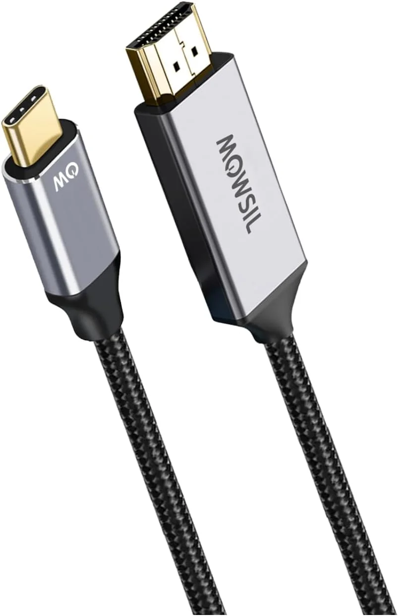 کابل تبدیل USB-C به HDMI موسیل 2 متری، USB 3.1 Type-C به HDMI 4K@60Hz، کابل بافته شده، آلیاژ آلومینیوم، انتقال پرسرعت ویدئو و صدا، سازگار با مک بوک، آیپد پرو، لپ تاپ، پروژکتور، مانیتور