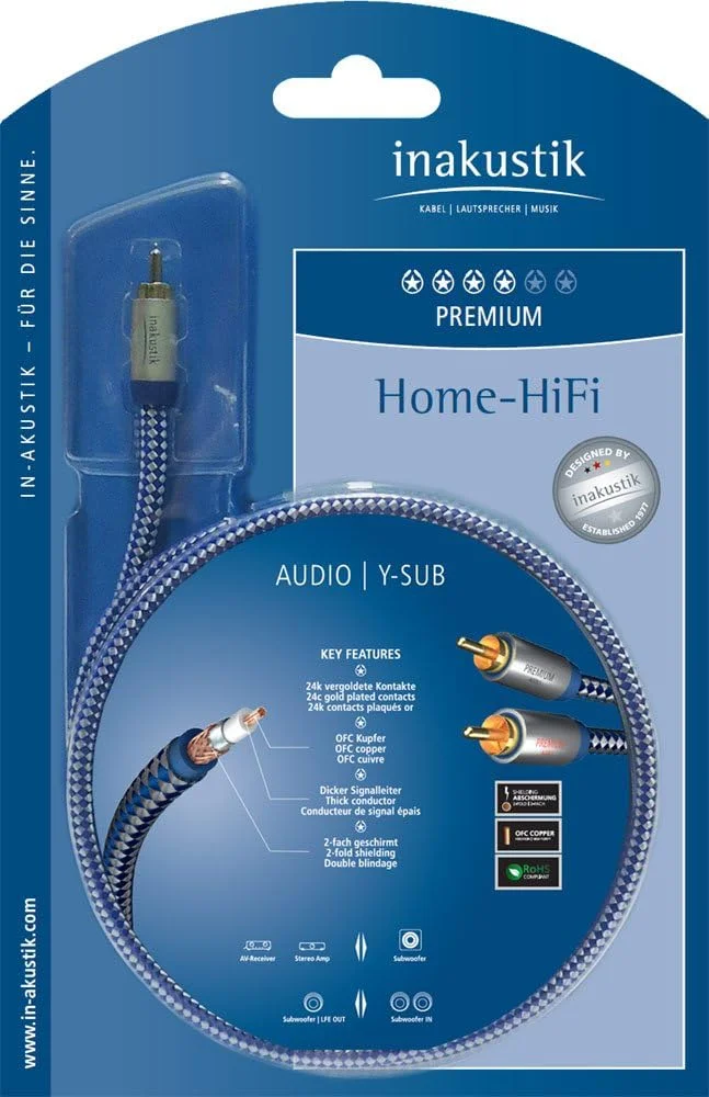 کابل ساب ووفر صوتی In-akustik Premium II طول 2 متر کابل ساب ووفر صوتی In-akustik Premium II طول 2 متر