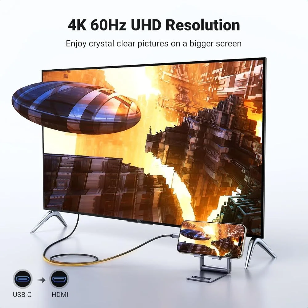 کابل تبدیل USB-C به HDMI موسیل 2 متری، USB 3.1 Type-C به HDMI 4K@60Hz، کابل بافته شده، آلیاژ آلومینیوم، انتقال پرسرعت ویدئو و صدا، سازگار با مک بوک، آیپد پرو، لپ تاپ، پروژکتور، مانیتور کابل تبدیل USB-C به HDMI موسیل 2 متری، USB 3.1 Type-C به HDMI 4K@60Hz، کابل بافته شده، آلیاژ آلومینیوم، انتقال پرسرعت ویدئو و صدا، سازگار با مک بوک، آیپد پرو، لپ تاپ، پروژکتور، مانیتور