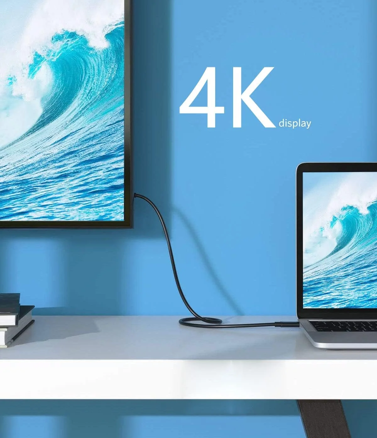 کابل مانیتور اکسترنال قابل حمل Akingdleo، USB 3.1 USB C با سرعت 10 گیگابیت بر ثانیه، شارژ سریع 100 واتی، خروجی ویدئو 4K@60Hz، سازگار با مانیتور قابل حمل ASUS ZenScreen MB16A/ MB14AC/ MB16AC USB Type-C