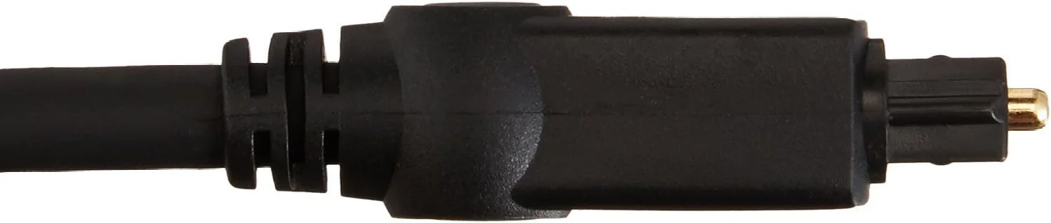 کابل صوتی اپتیکال دیجیتال Toslink آمازون بیسیکس، چند کاناله، برای سیستم صوتی، ساندبار، سینمای خانگی، اتصالات با روکش طلا، 1 متر، مشکی