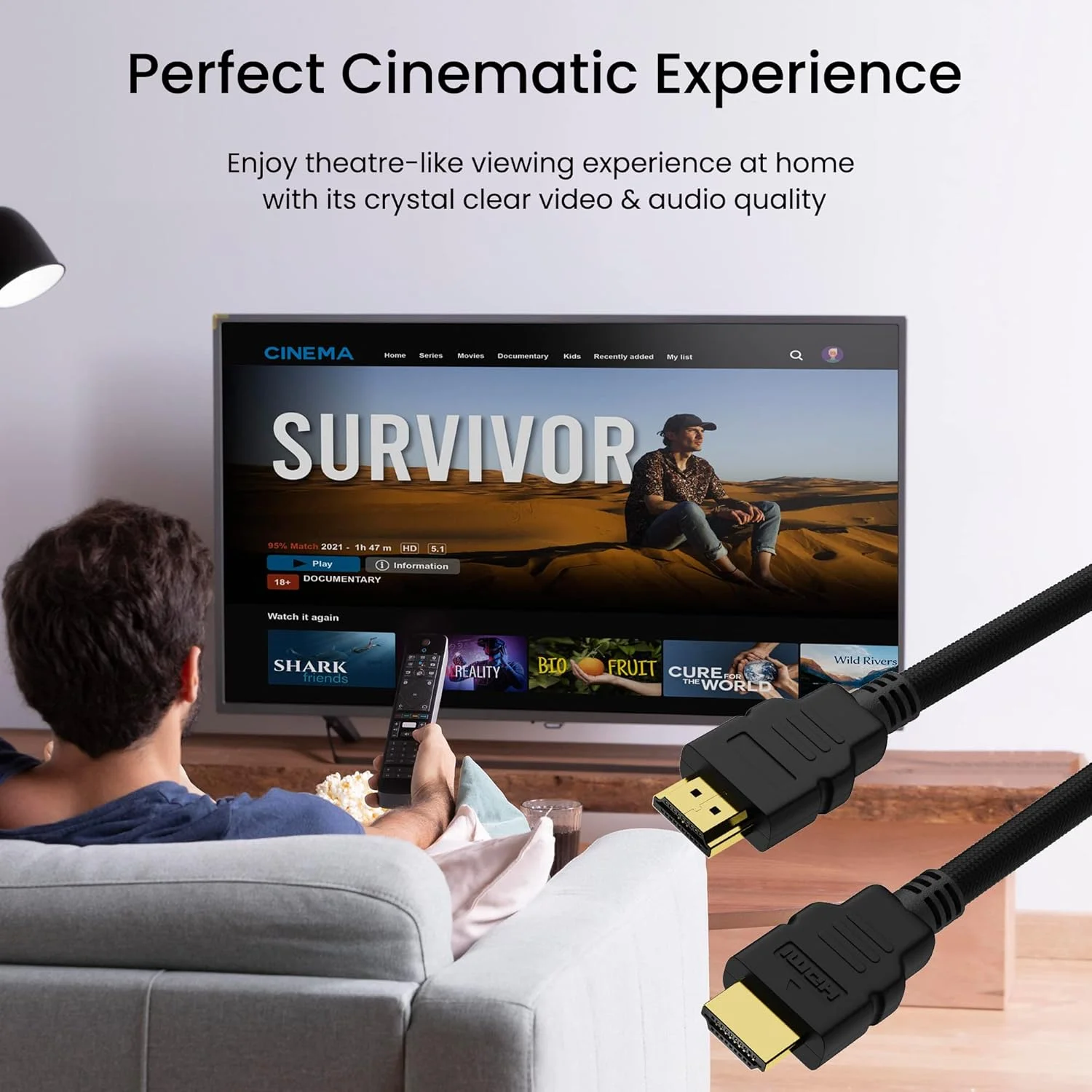 کابل HDMI پرسرعت 1.5 متری Ambrane با پشتیبانی از 3D، 4K، ARC و CEC، کانکتورهای روکش طلا، سازگار با تلویزیون، ست تاپ باکس، Blu-ray و کنسول های بازی (Ahdms-15 مشکی) کابل HDMI پرسرعت 1.5 متری Ambrane با پشتیبانی از 3D، 4K، ARC و CEC، کانکتورهای روکش طلا، سازگار با تلویزیون، ست تاپ باکس، Blu-ray و کنسول های بازی (Ahdms-15 مشکی)