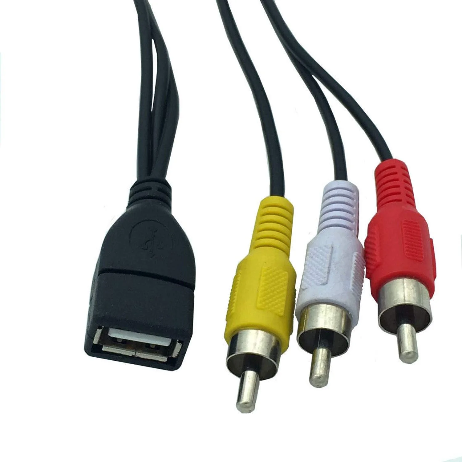 کابل تبدیل USB A مادگی به 3 RCA AV صدا و تصویر ANRANK UR20315AK طول 1.5 متر مناسب تلویزیون، DVD و HDTV کابل تبدیل USB A مادگی به 3 RCA AV صدا و تصویر ANRANK UR20315AK طول 1.5 متر مناسب تلویزیون، DVD و HDTV